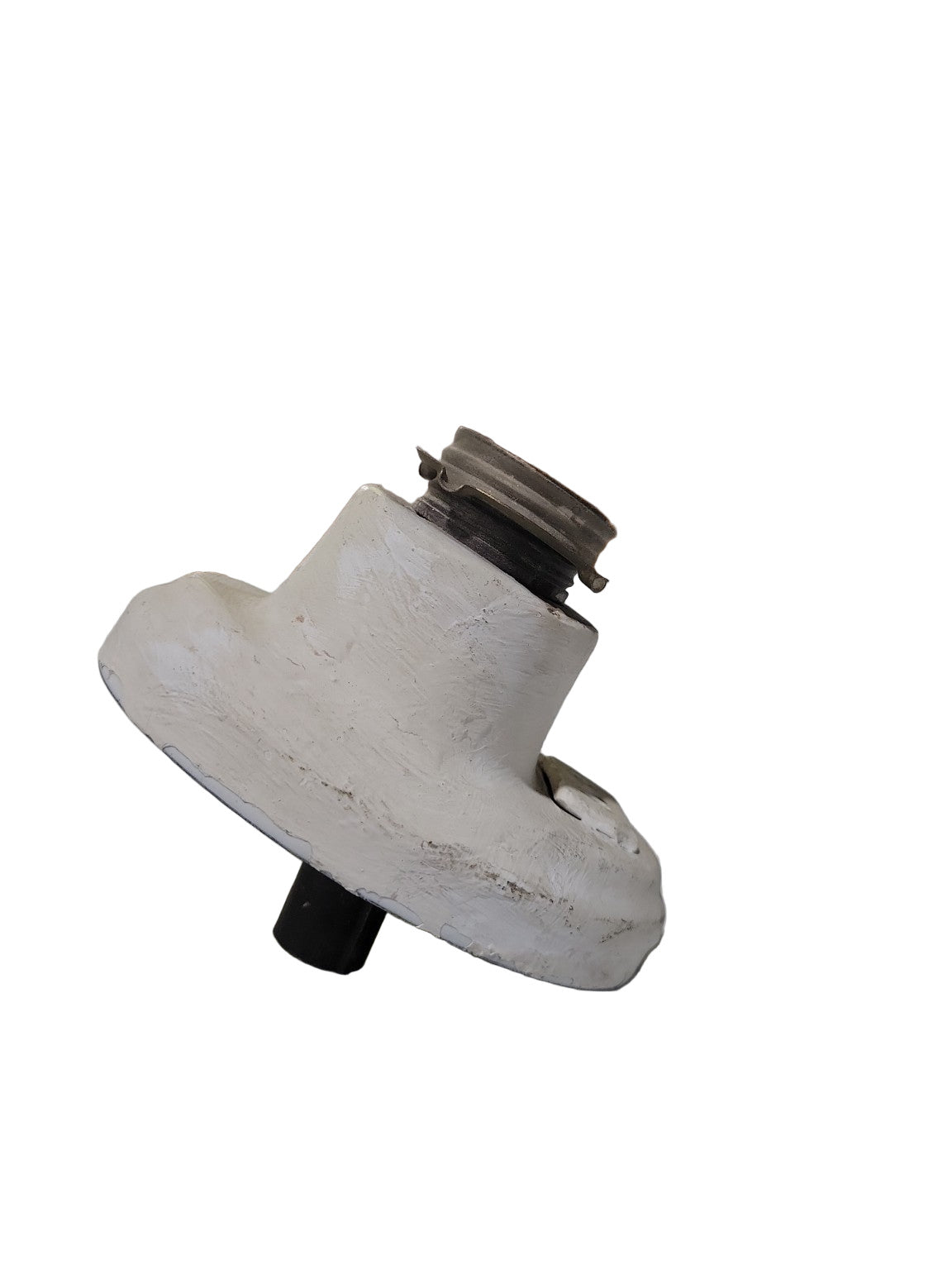 Vintage Metal Wall Mount Light Fixture with Integrated Outlet – White Enamel Finish