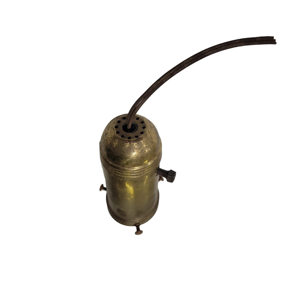 Antique Brass Lamp Socket with Turn Knob and Mounting Screws