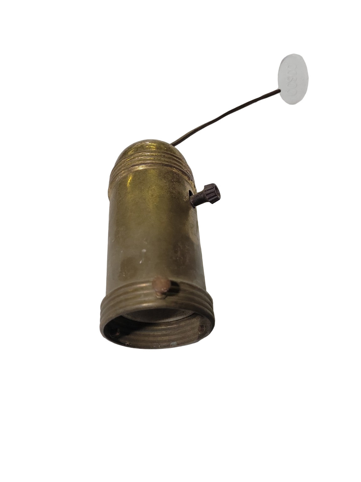 Antique Brass Lamp Socket with Turn Knob and Mounting Screws
