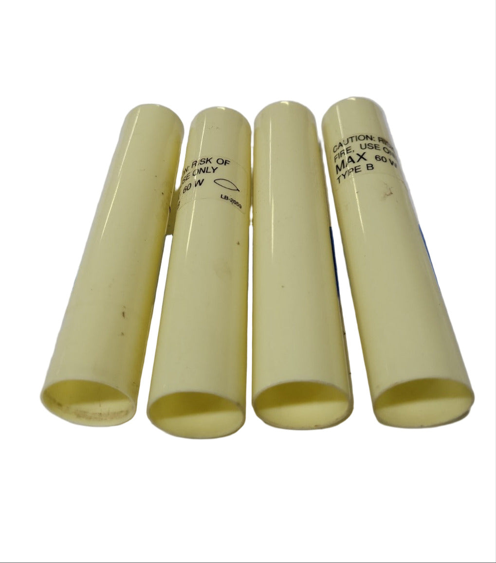 Set of Four Vintage-Style Candle Sleeves – Cream Plastic, 7/8" x 4 ⅛"