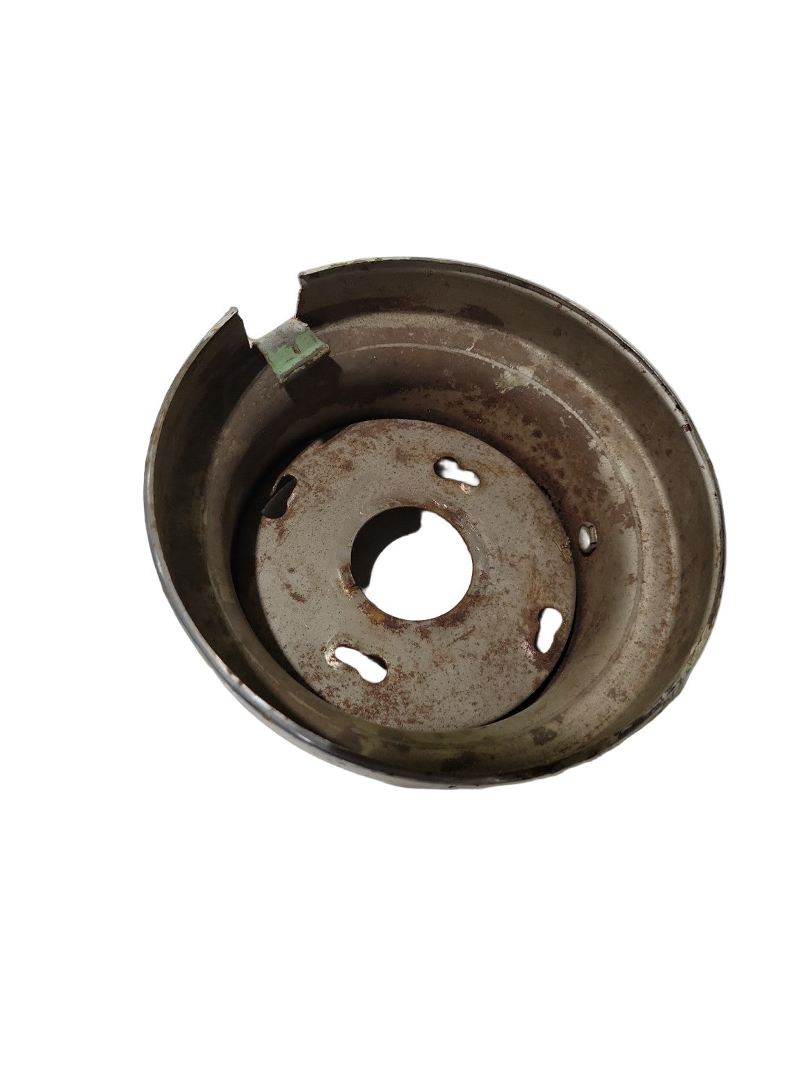 Vintage Metal Ceiling Fixture Mounting Base – White Enamel, 5 ⅝" Diameter