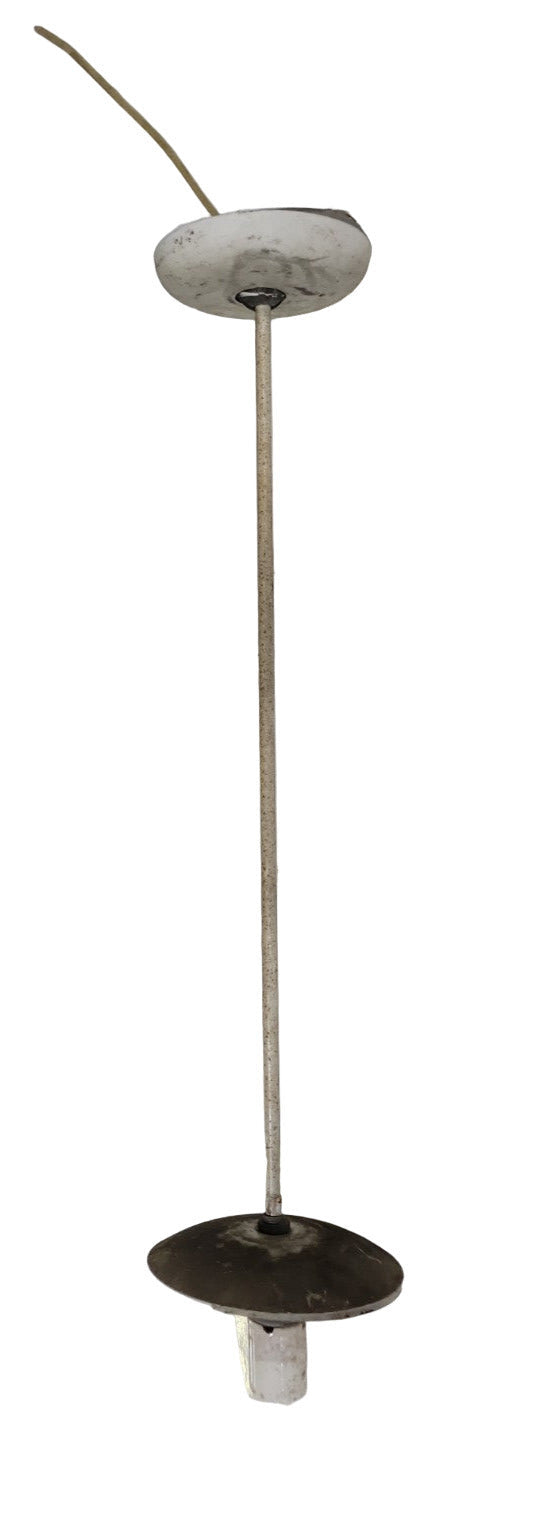 Mid-Century White Enamel Pendant Light Fixture Rod – 6" Ø x 27"