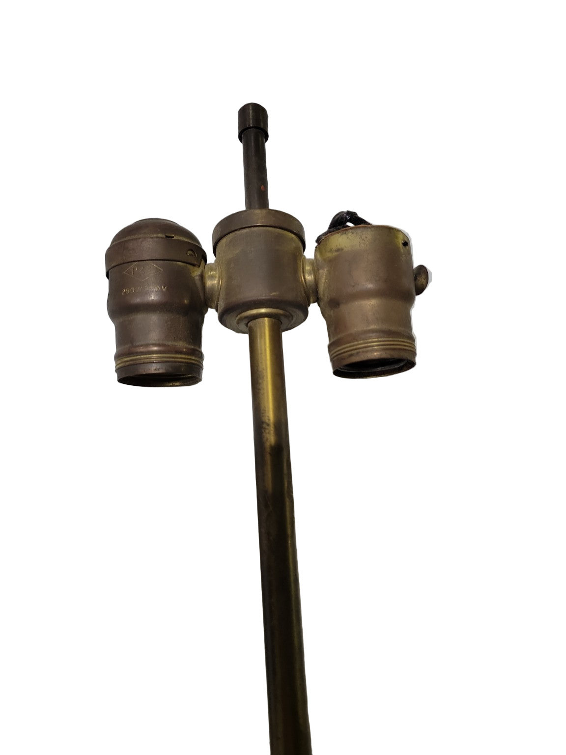 Antique Brass Table Lamp with Hexagonal Base – Ornate Relief Design