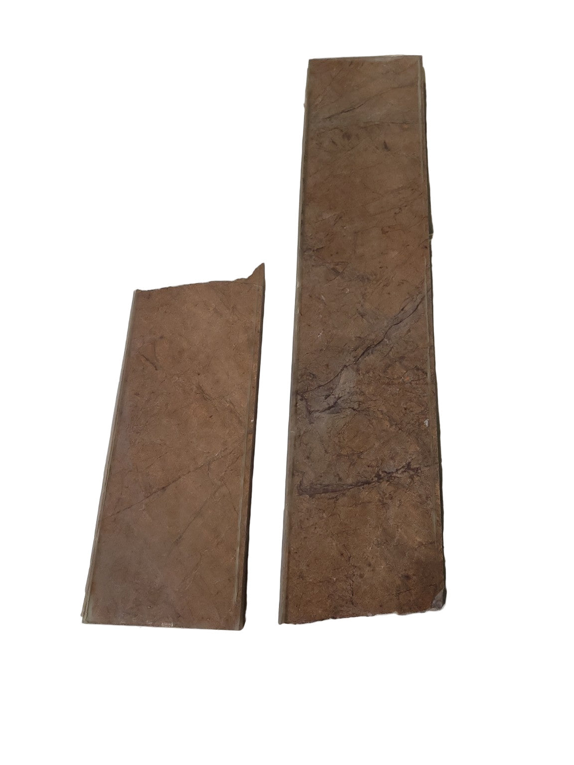 Polished Brown Marble Threshold Pieces – Lot of 2