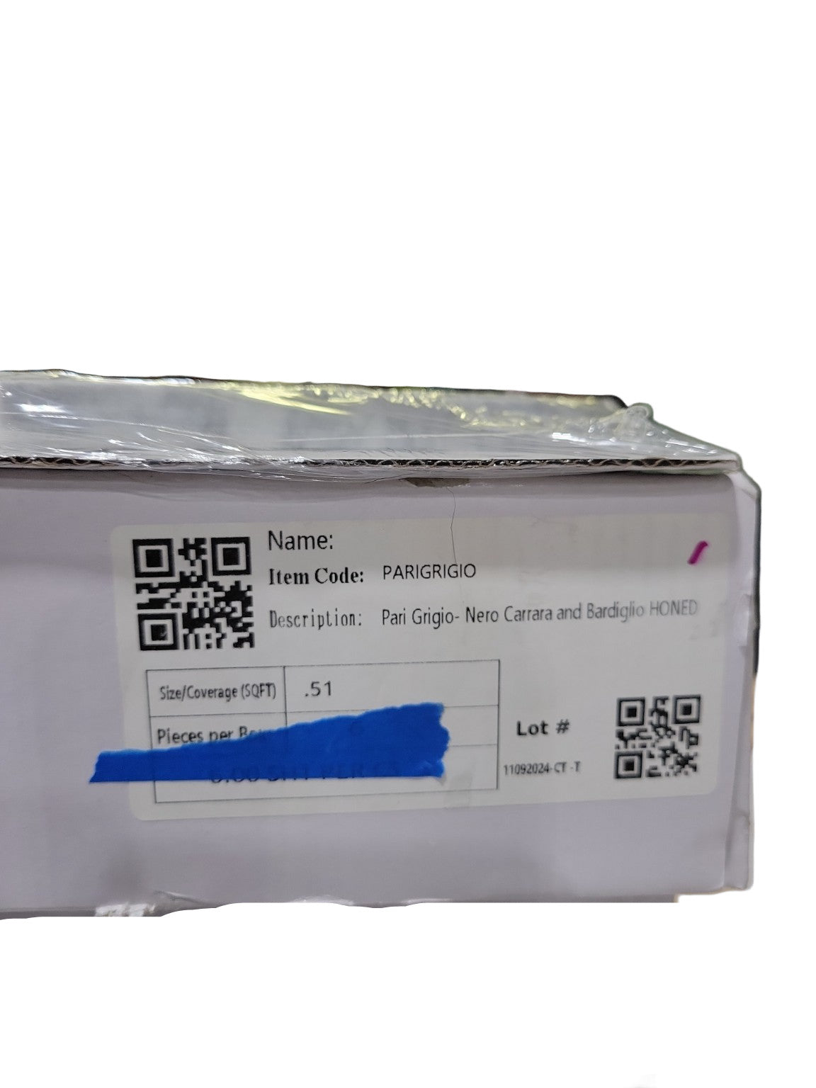 Pari Grigio Marble Hex Tile Set – Nero Carrara and Bardiglio Honed (Lot of 18)