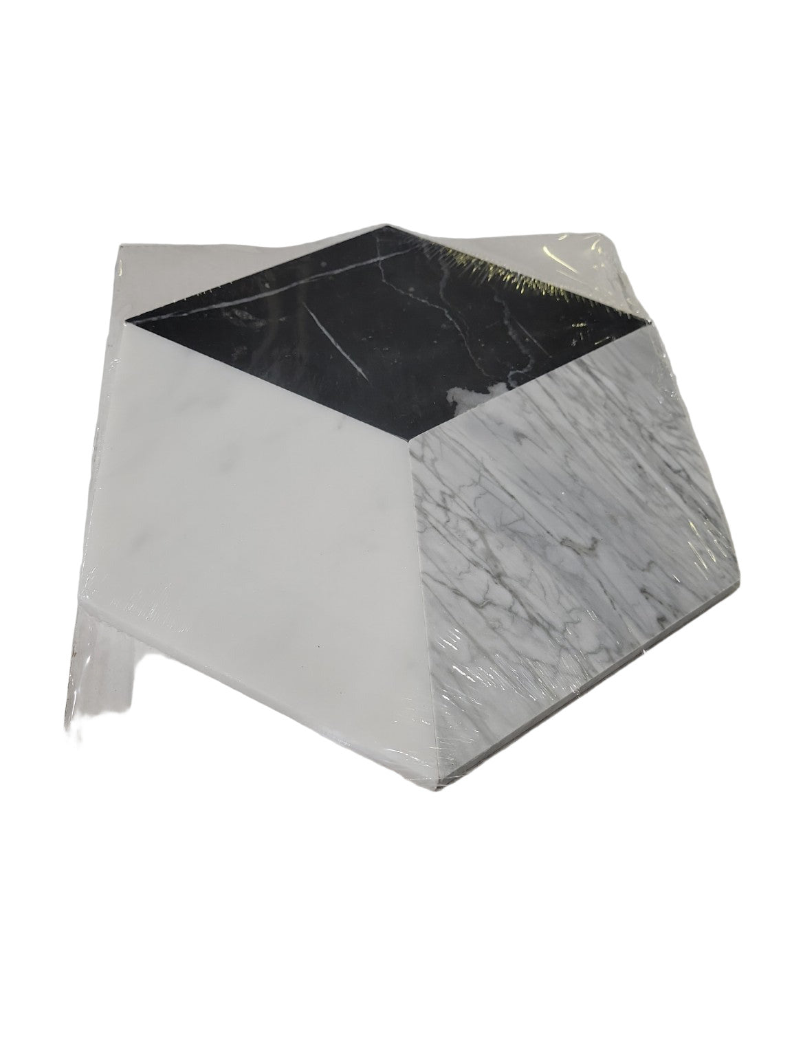 Pari Grigio Marble Hex Tile Set – Nero Carrara and Bardiglio Honed (Lot of 18)