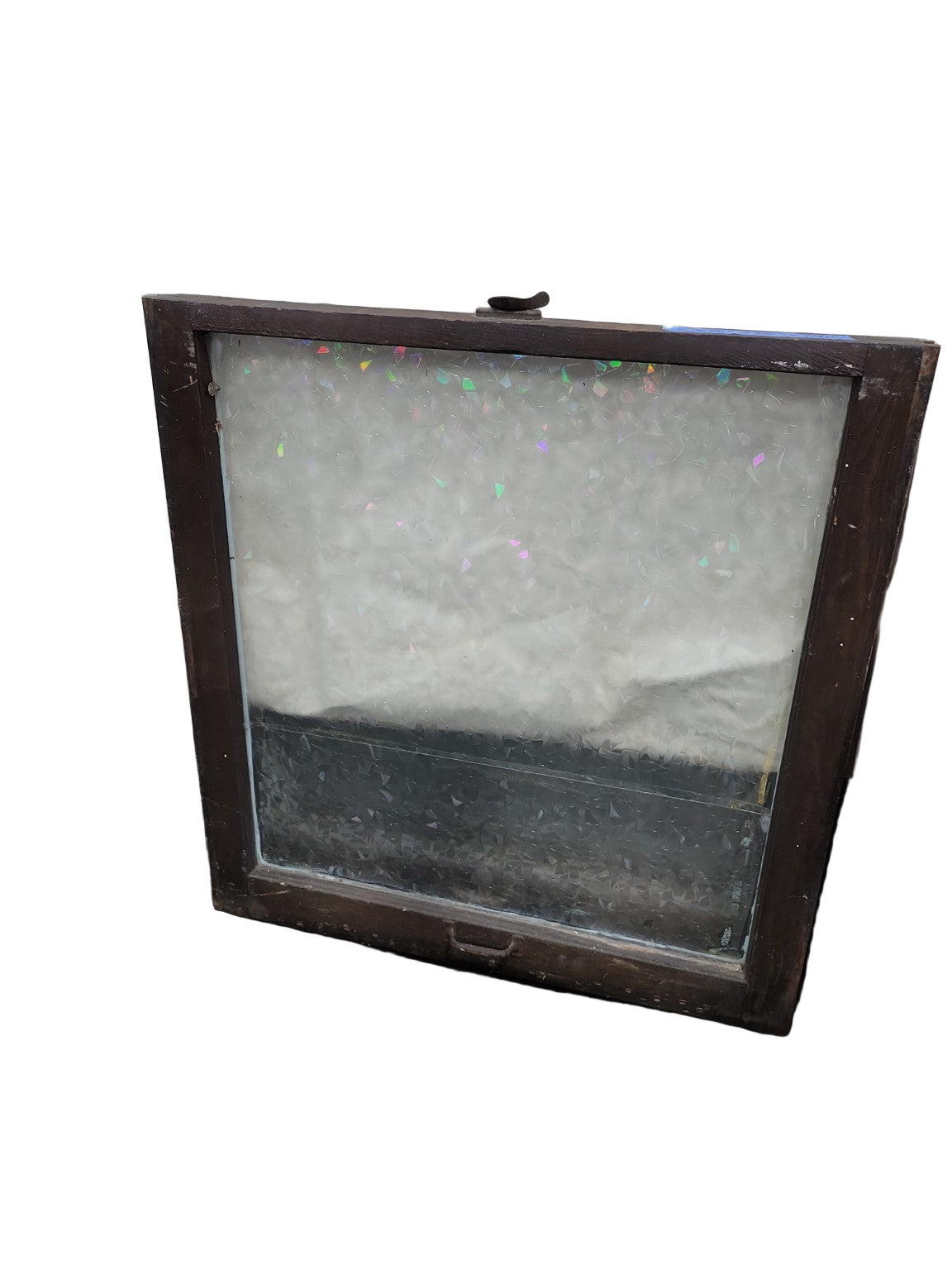 Antique Clear Glass Window Sash – With Decorative Iridescent Window Film