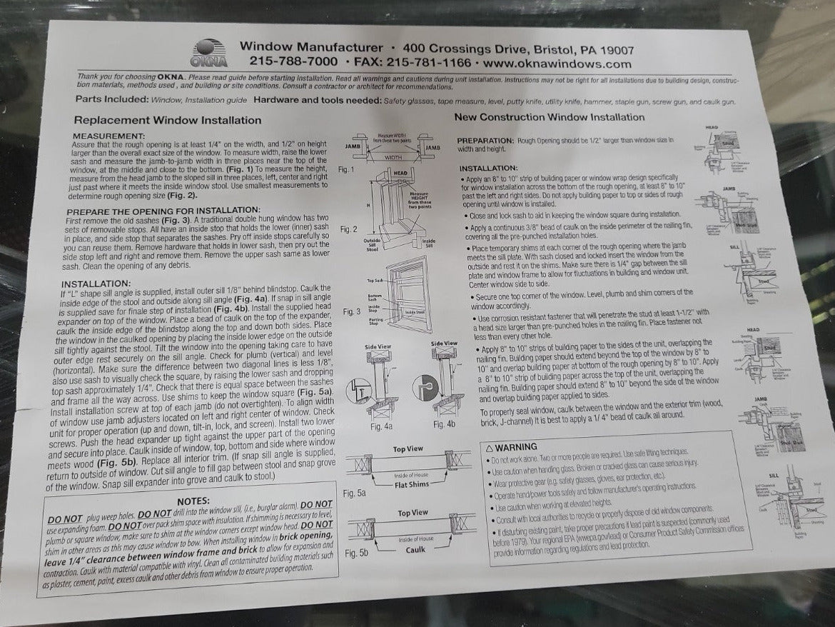 OKNA Deluxe Eco-Pro Double-Hung Window – Low-E Argon Glass (35 ¾ x 44 ¼ x 4 ¼)