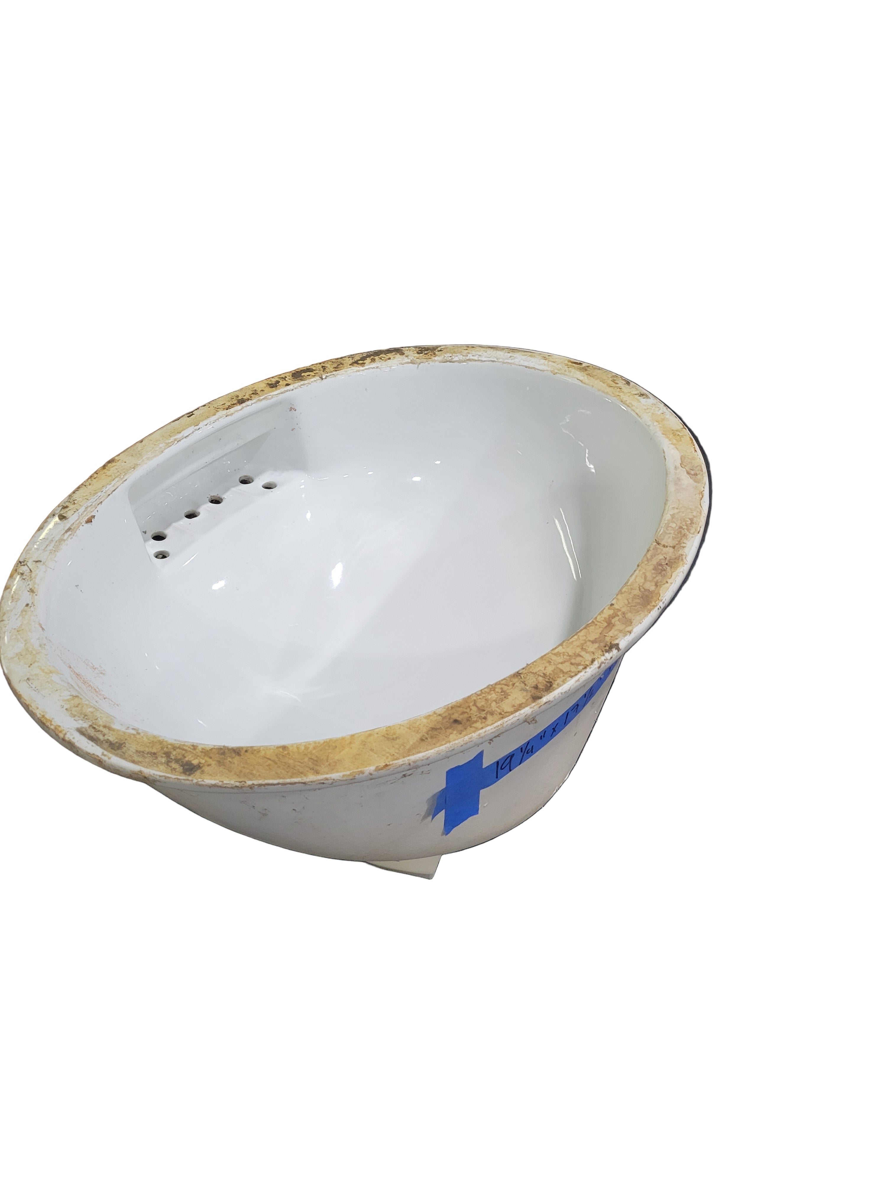 1977 Crane Vitreous China Undermount Bathroom Sink with Integrated Soap Dish and Overflow