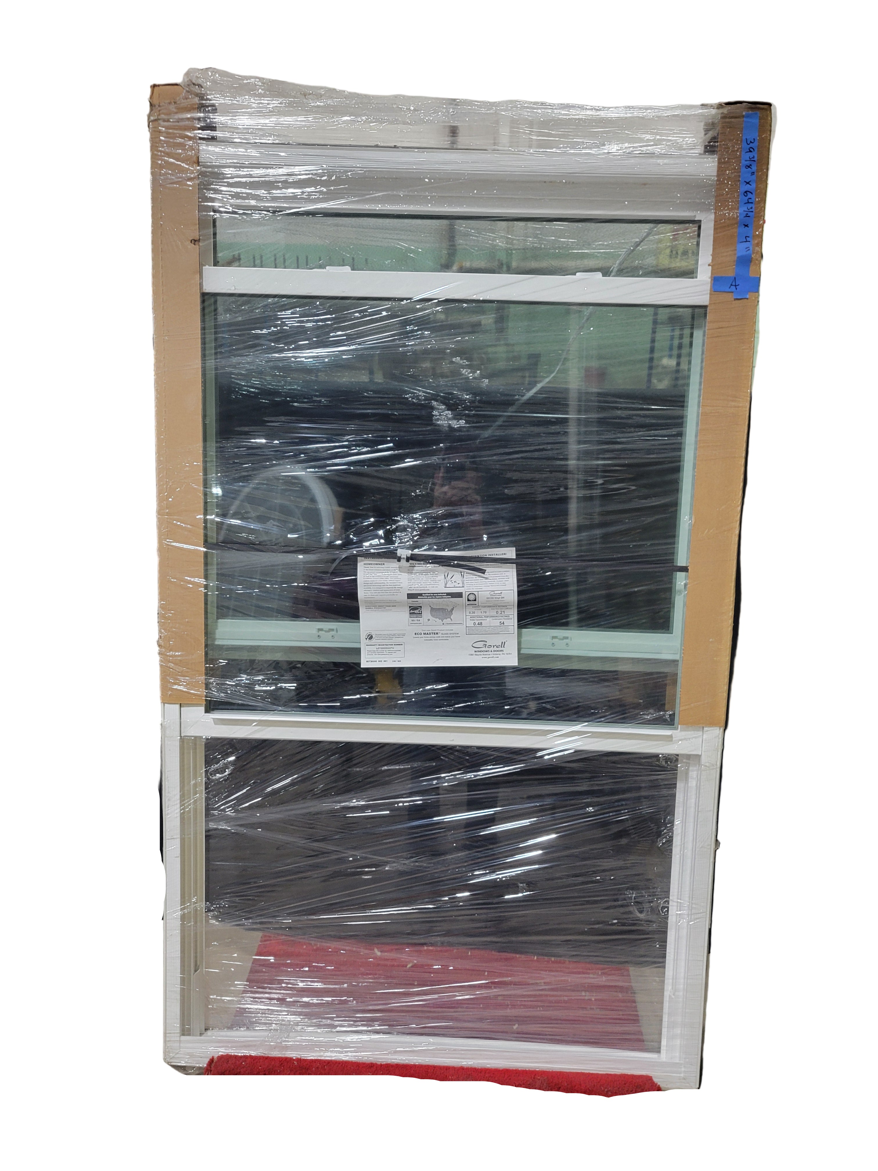 Gorell Double-Hung Vinyl Window – White, Energy-Efficient Insulated Glass (39 ⅜" W x 64 ¾" H x 3 1/2") <br>