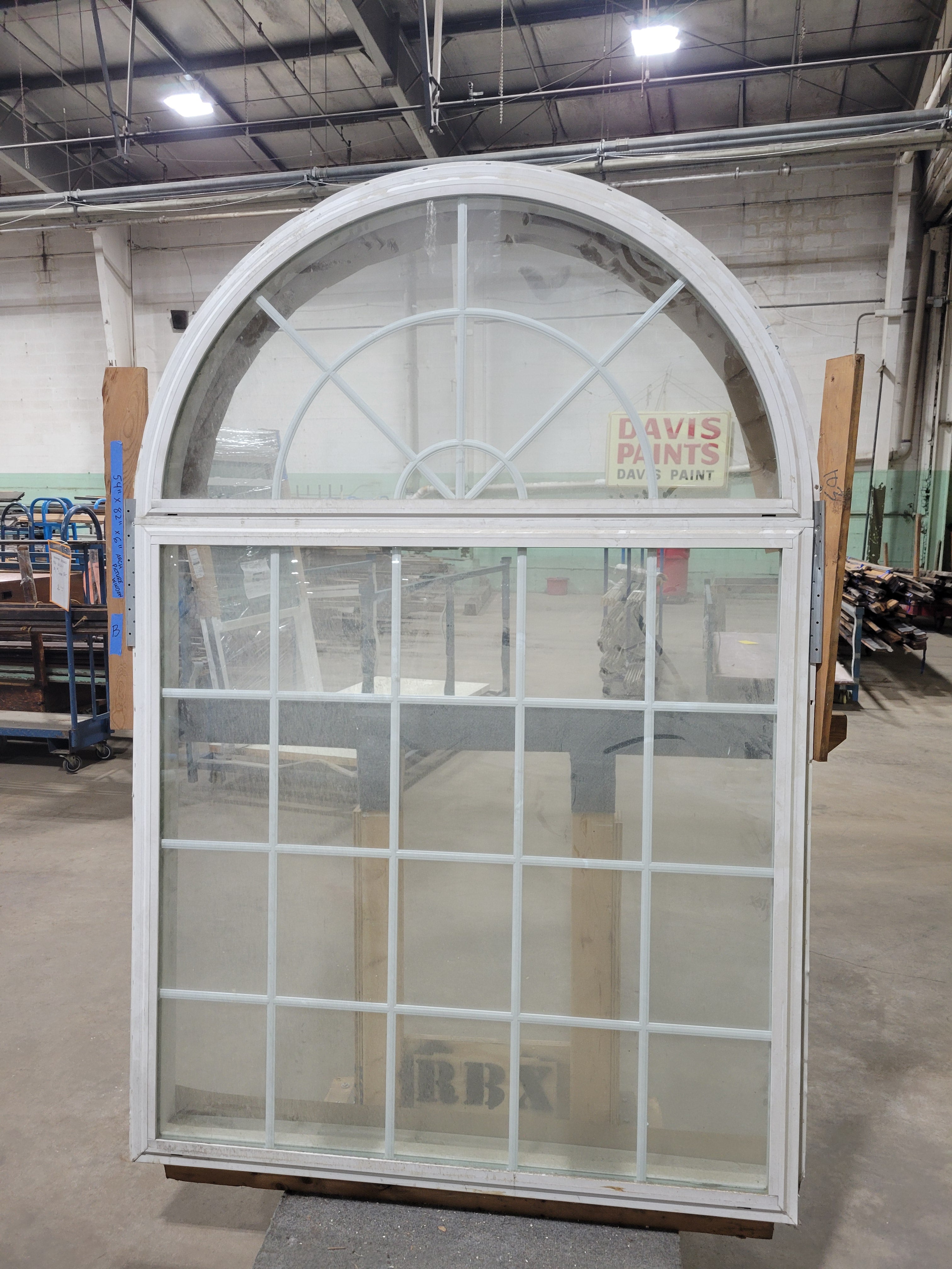 Andersen 400 Series Palladian Arch Window – Contour Colonial 4300, White Wood-Clad (54" x 82" x 6") <br>
