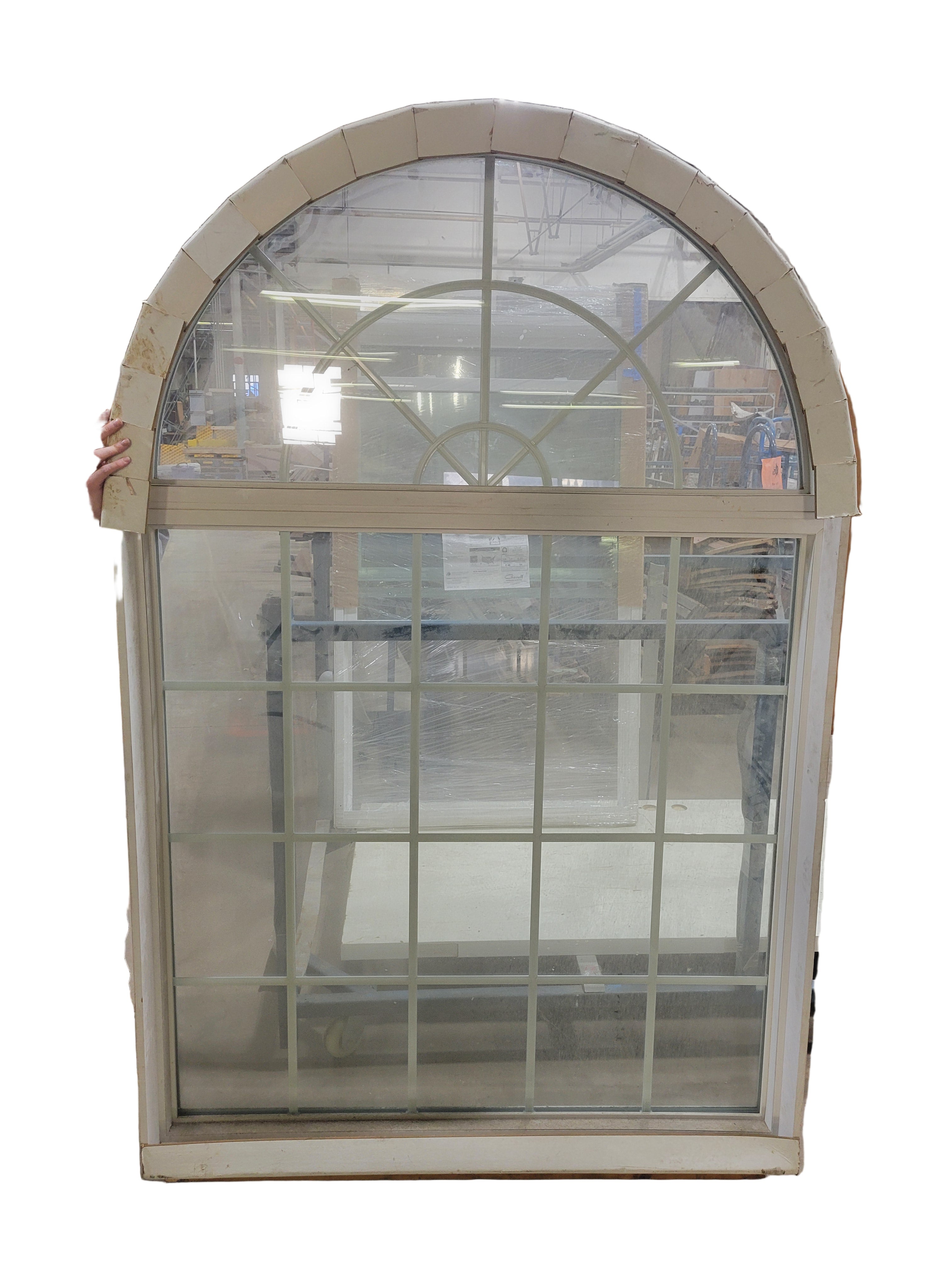 Andersen 400 Series Palladian Arch Window – Contour Colonial 4300, White Wood-Clad (54" x 82" x 6") <br>