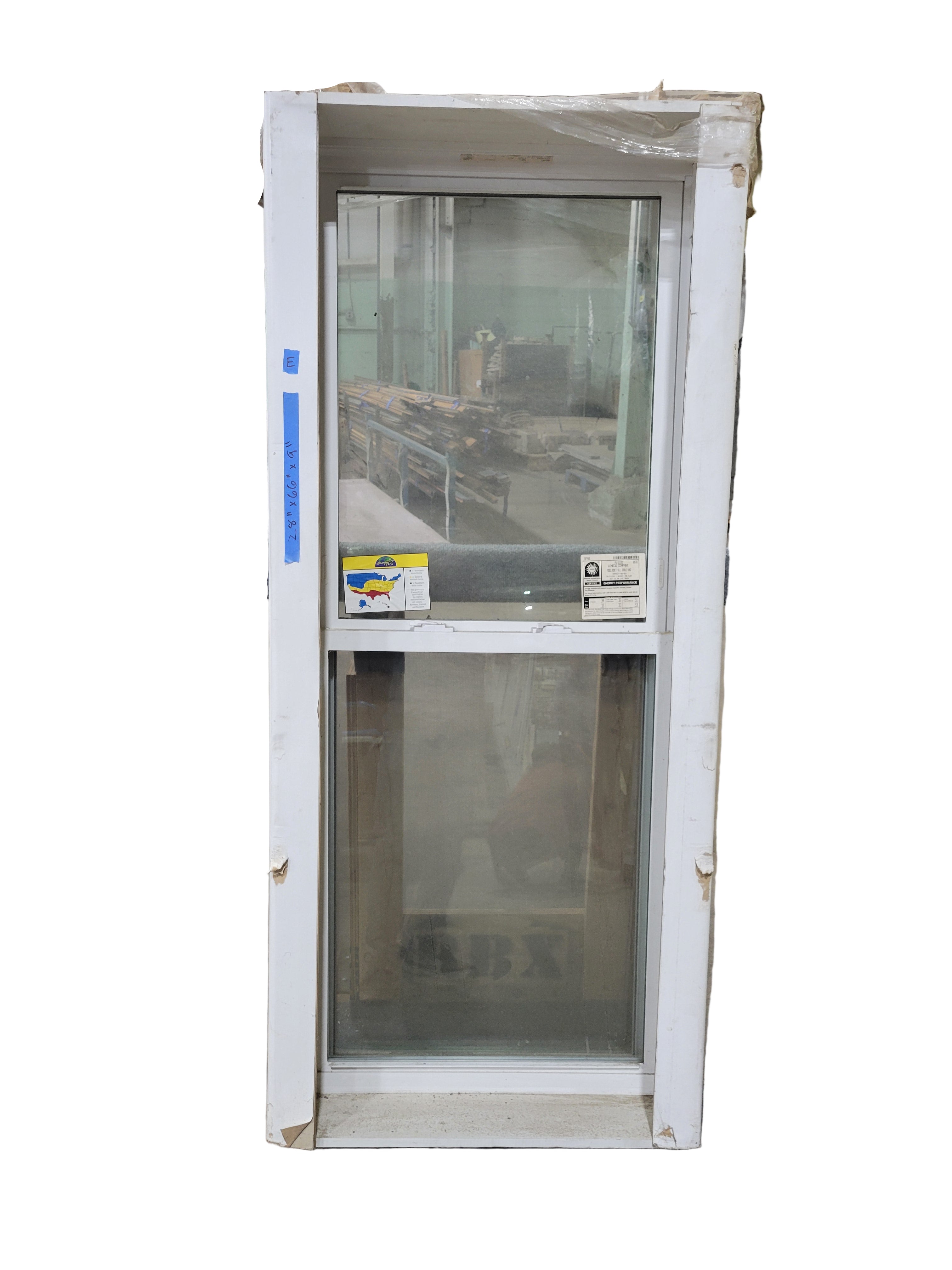 Alside Model 0301 Double-Hung Vinyl Window – White, Low-E Argon Glass (28" x 66" x 9") <br>