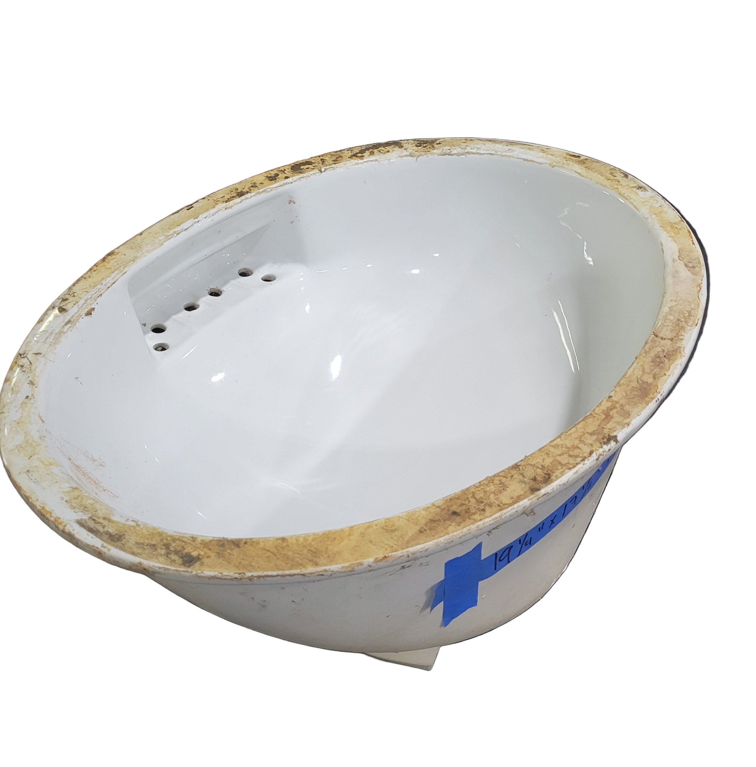 Crane Vitreous China Undermount Bathroom Sink with Integrated Soap Dish in Overflow (19 ¼" x 17 ½" x 10")