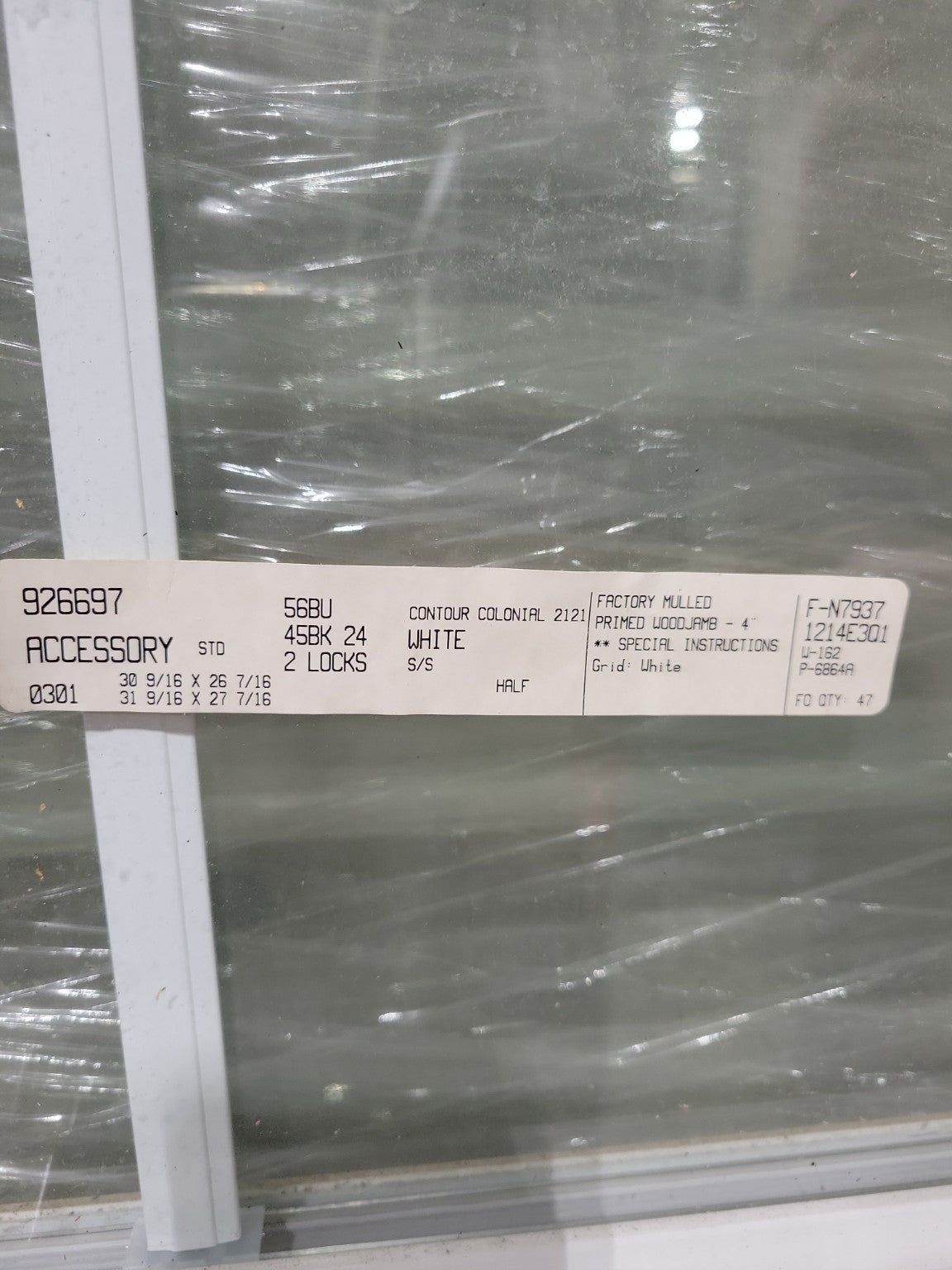 Contour Colonial White Vinyl Double Hung Window – Factory Mulled, Grid Light Design