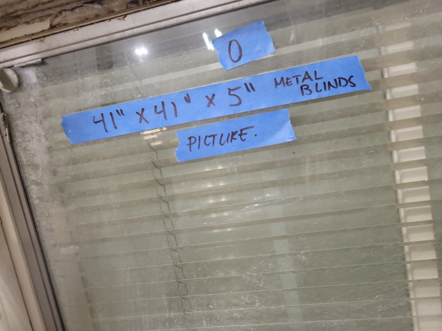 Double-Pane Picture Window with Internal Metal Blinds – 41" x 41" x 5"