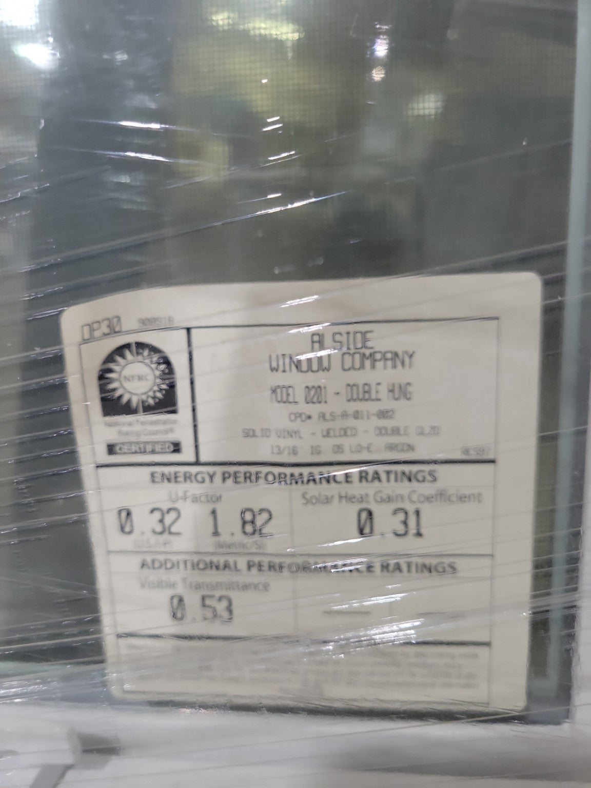 Alside Model 2201 Double Hung Vinyl Window – Energy Efficient Low-E Argon, 47" x 48" x 4"