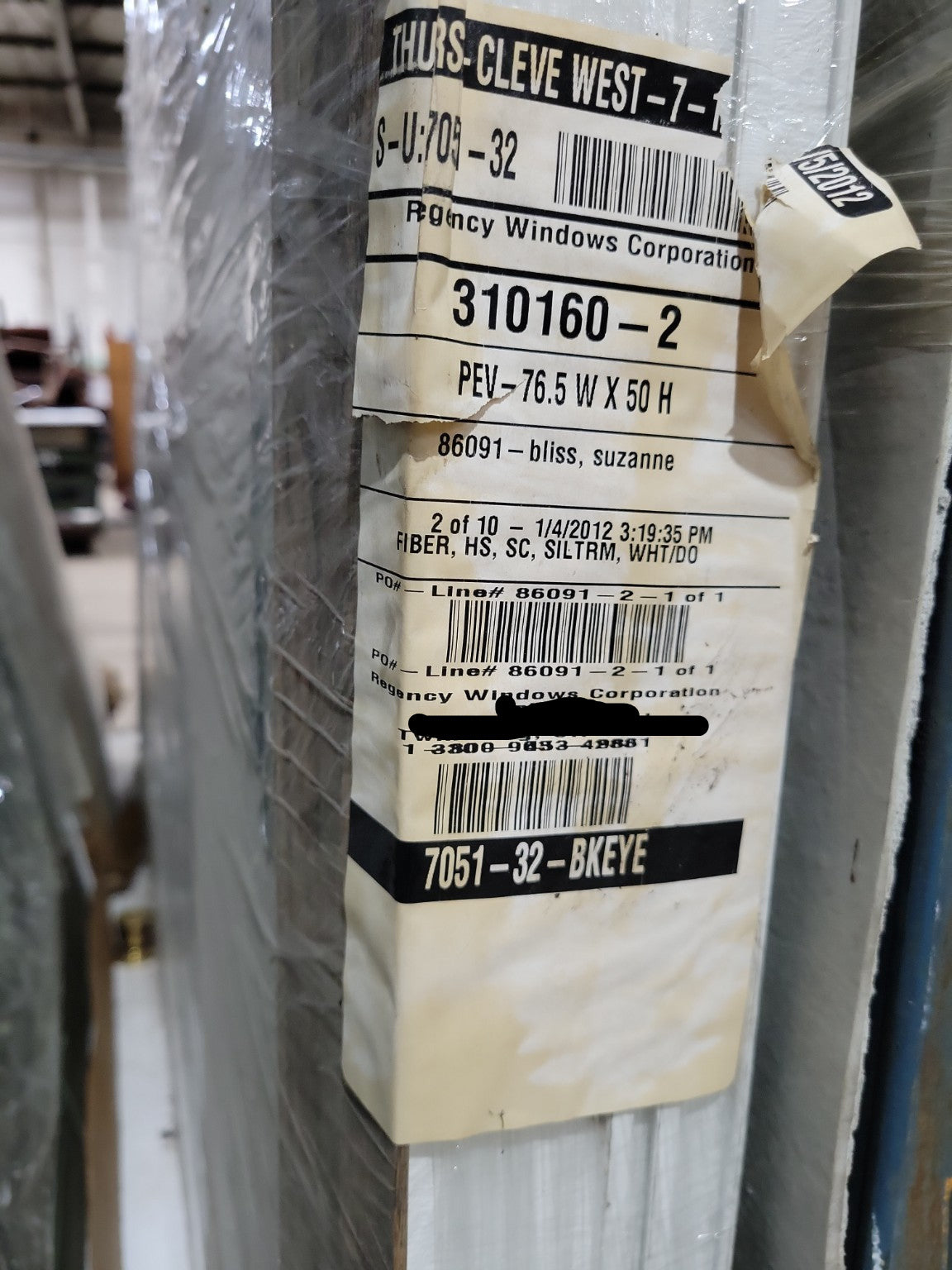 Regency Windows Corporation Picture Window – Oak Grain Vinyl Frame, 76½" x 50" x 4"