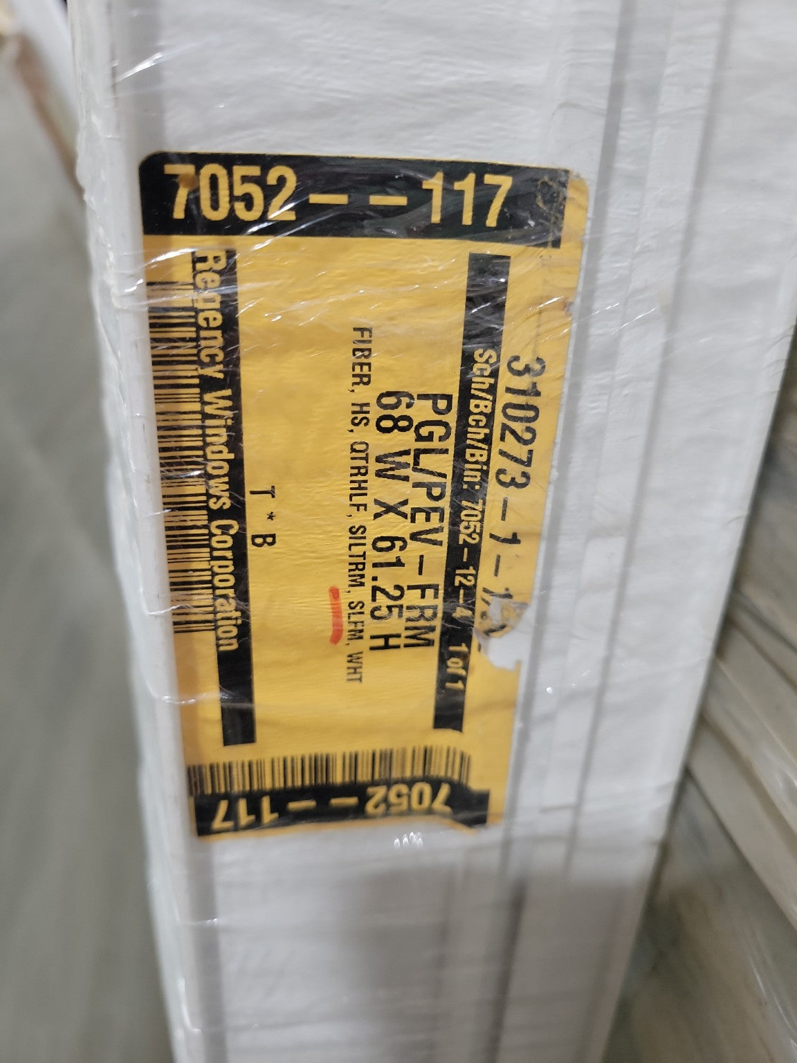 Regency Windows Corporation Picture Window – White Vinyl Frame, 86" W x 62" H x 3 1/4" D