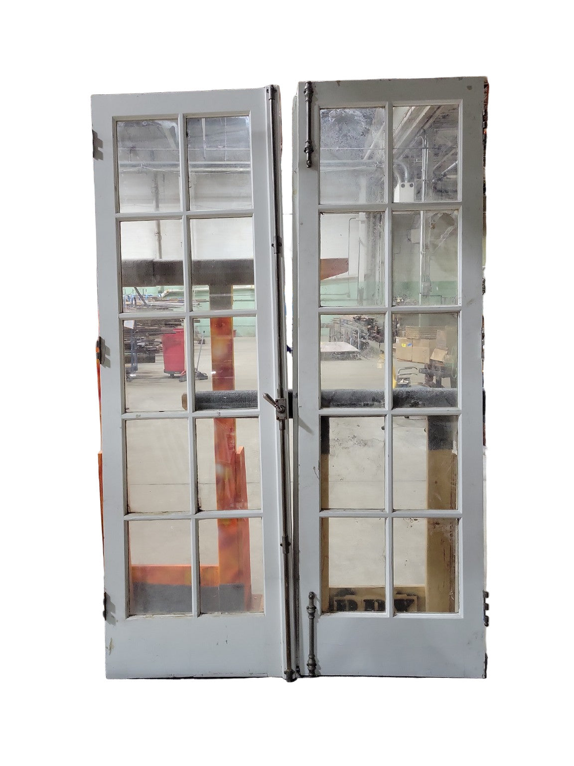 Antique French 10-Lite Double Doors with Nickel-Plated Brass Cremone Bolt and Original Hardware – From a Meade & Hamilton Designed Home