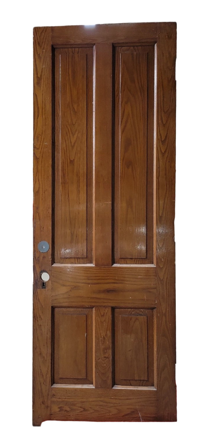 Antique Solid Oak Five-Panel Door – 32" x 83" x 1 3/4"