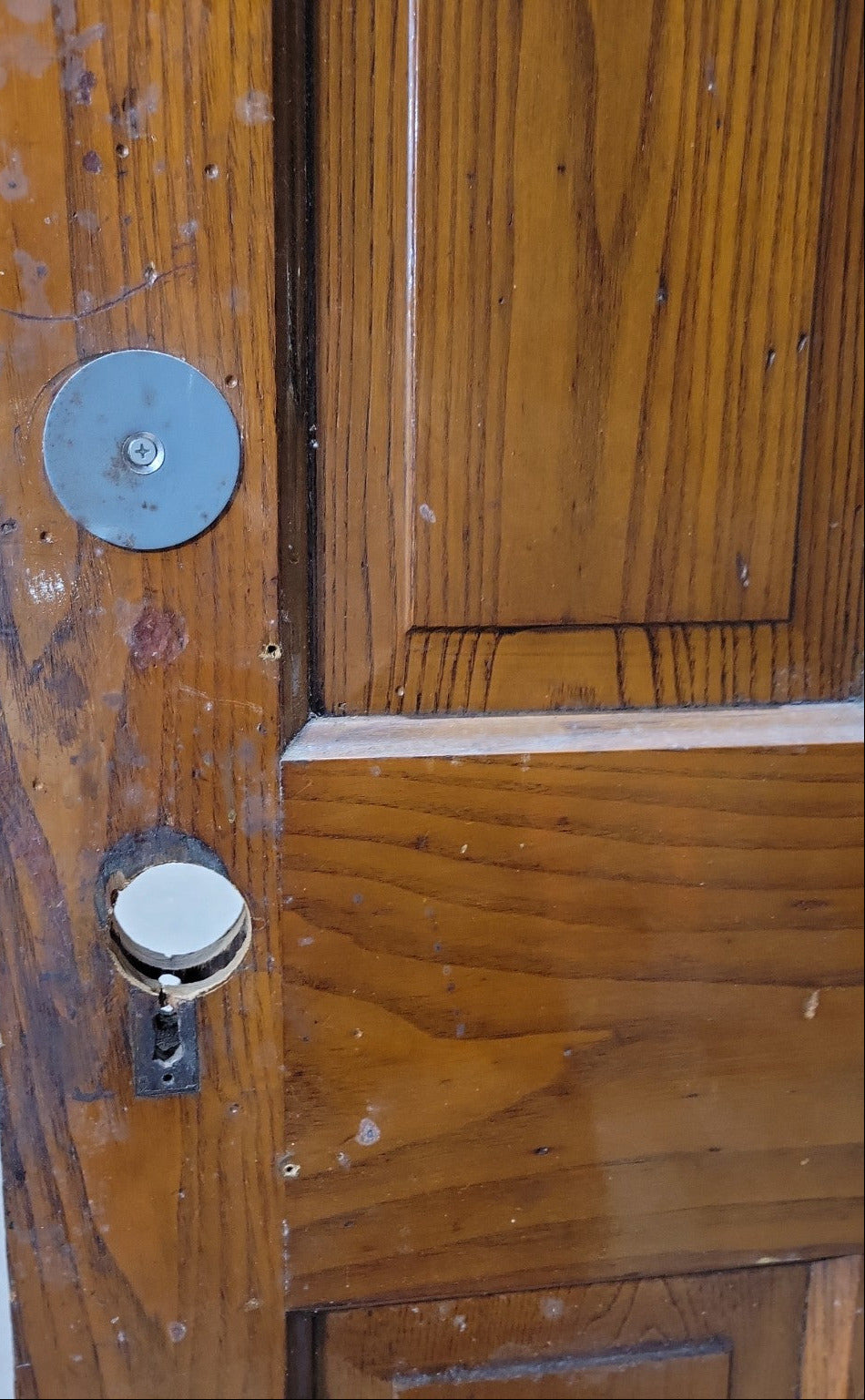 Antique Solid Oak Five-Panel Door – 32" x 83" x 1 3/4"