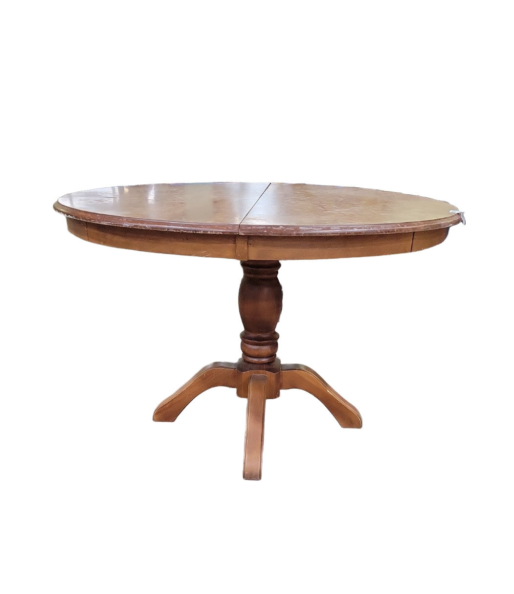 Vintage Round Pedestal Dining Table – 46" Diameter x 30 ½" H