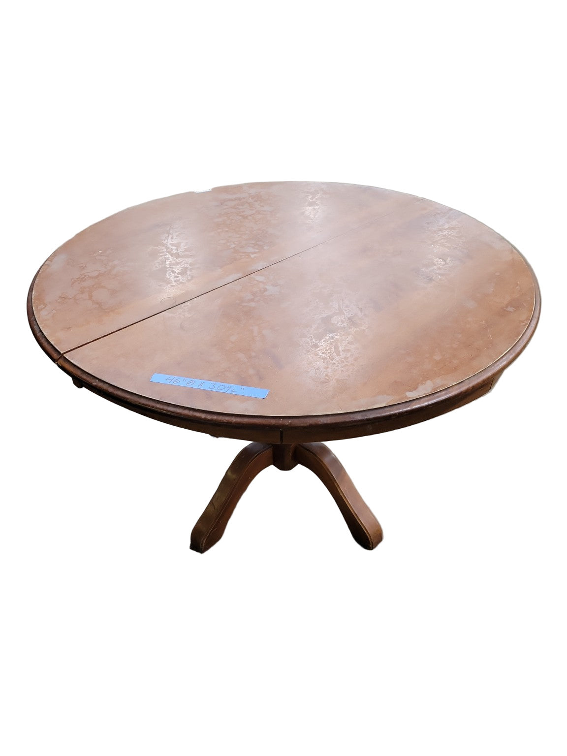 Vintage Round Pedestal Dining Table – 46" Diameter x 30 ½" H