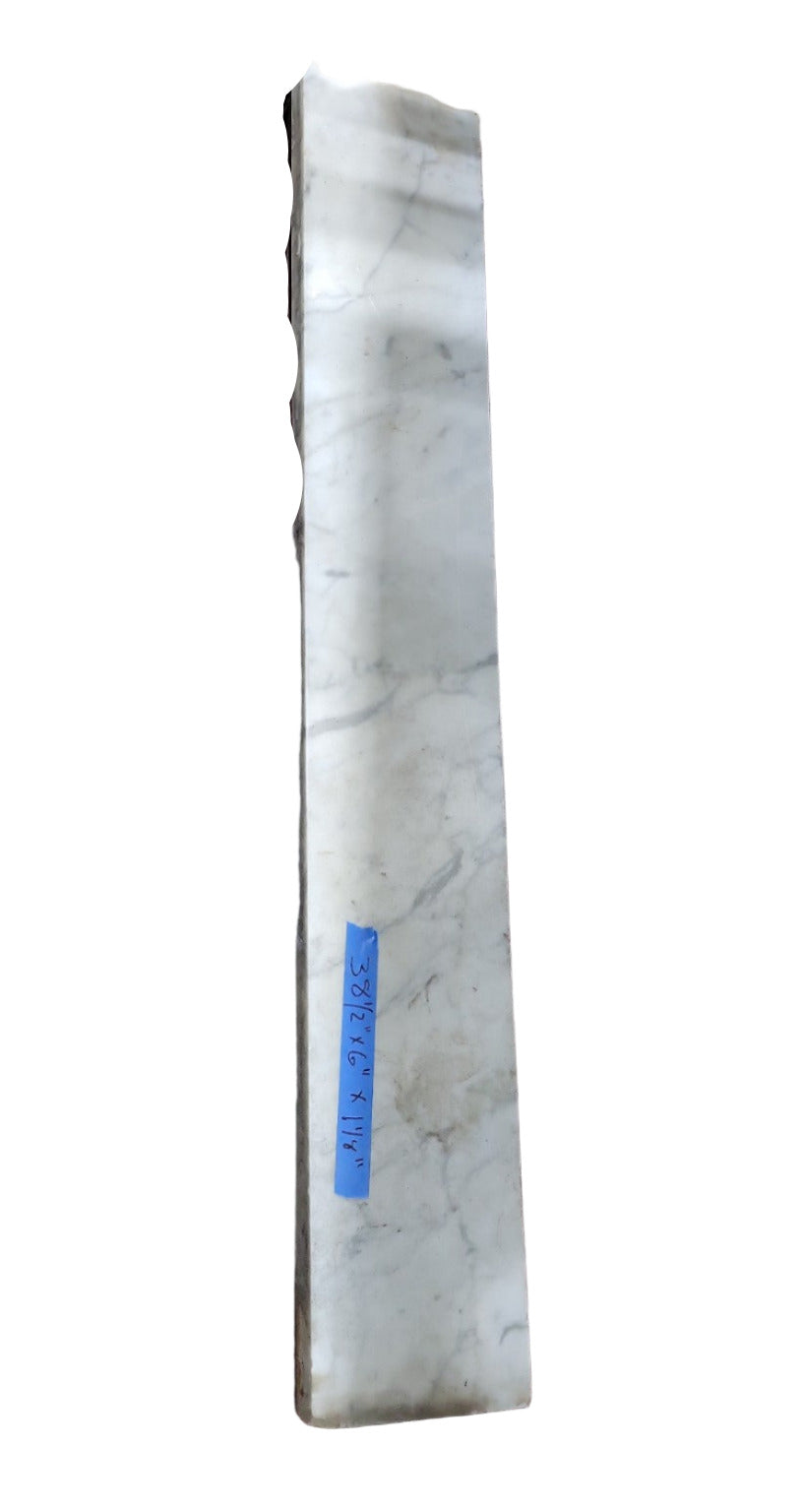 Reclaimed White Marble Shelf or Threshold Slab – 38½" x 6" x 1¼"