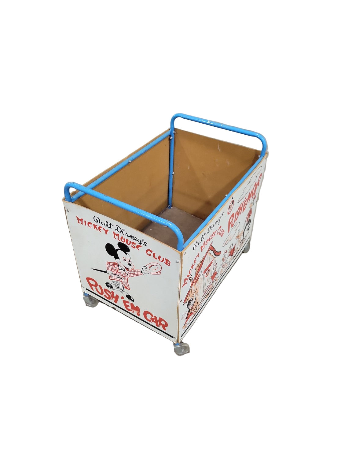 Vintage Walt Disney’s Mickey Mouse Club “Push ’Em Car” Toy Cart