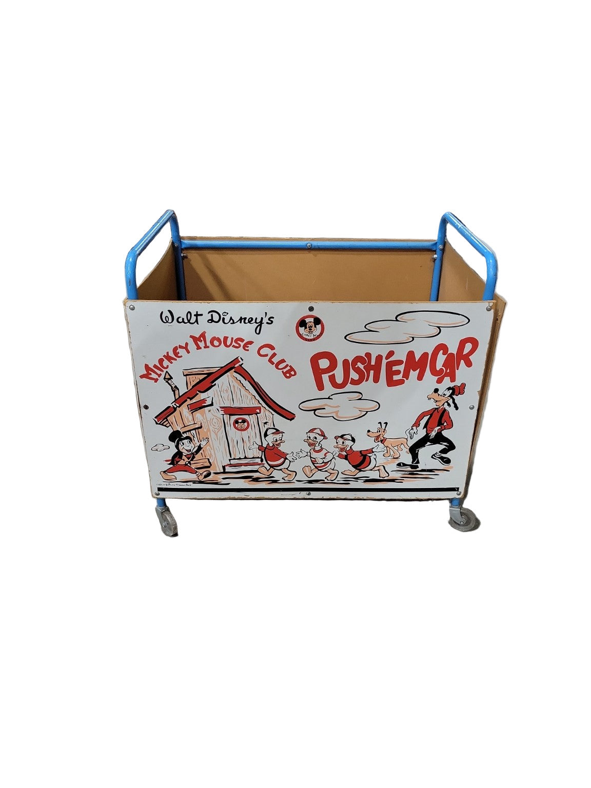 Vintage Walt Disney’s Mickey Mouse Club “Push ’Em Car” Toy Cart