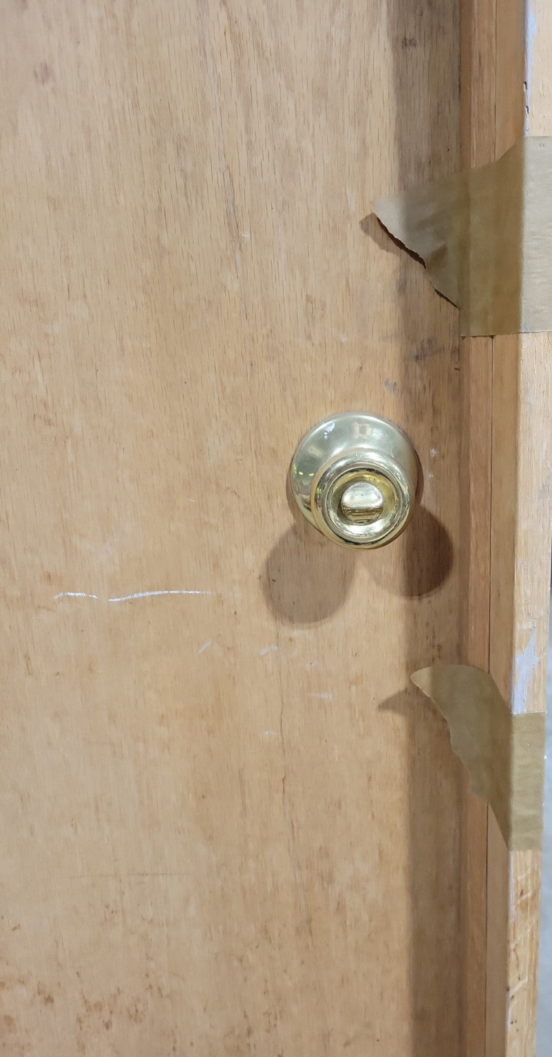 Vintage Hollow-Core Interior Door with Brass Hardware – 78" x 30" x 1½"