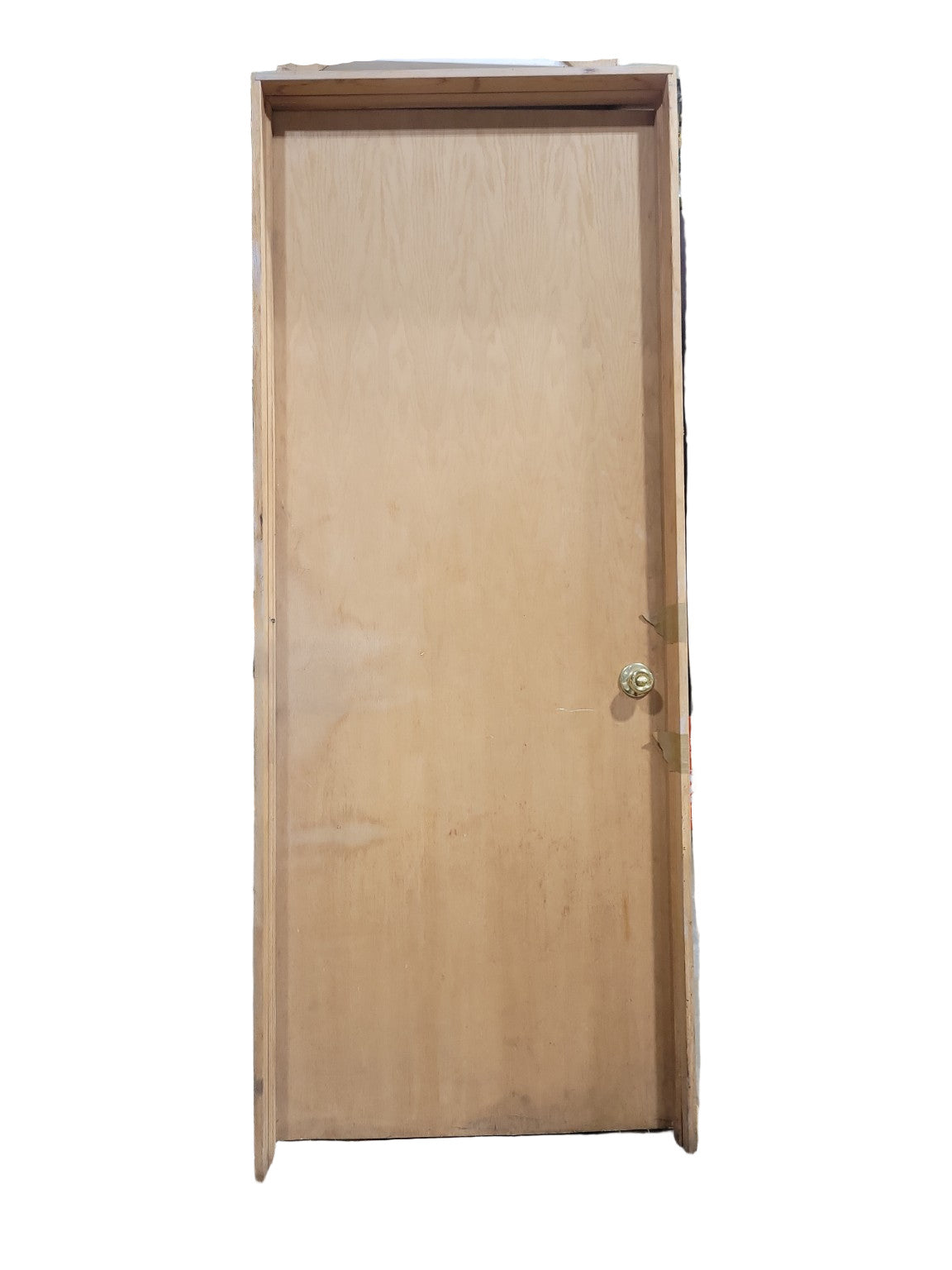 Vintage Hollow-Core Interior Door with Brass Hardware – 78" x 30" x 1½"