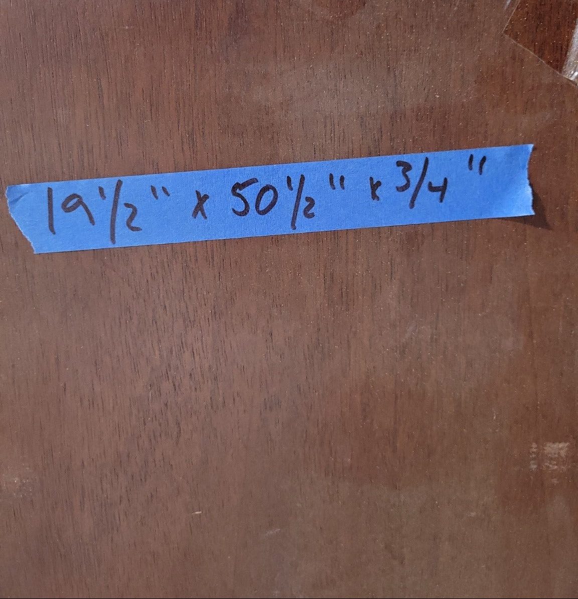 Vintage Mahogany Veneer Wood Panel – 19 ½" x 50 ½" x ¾"