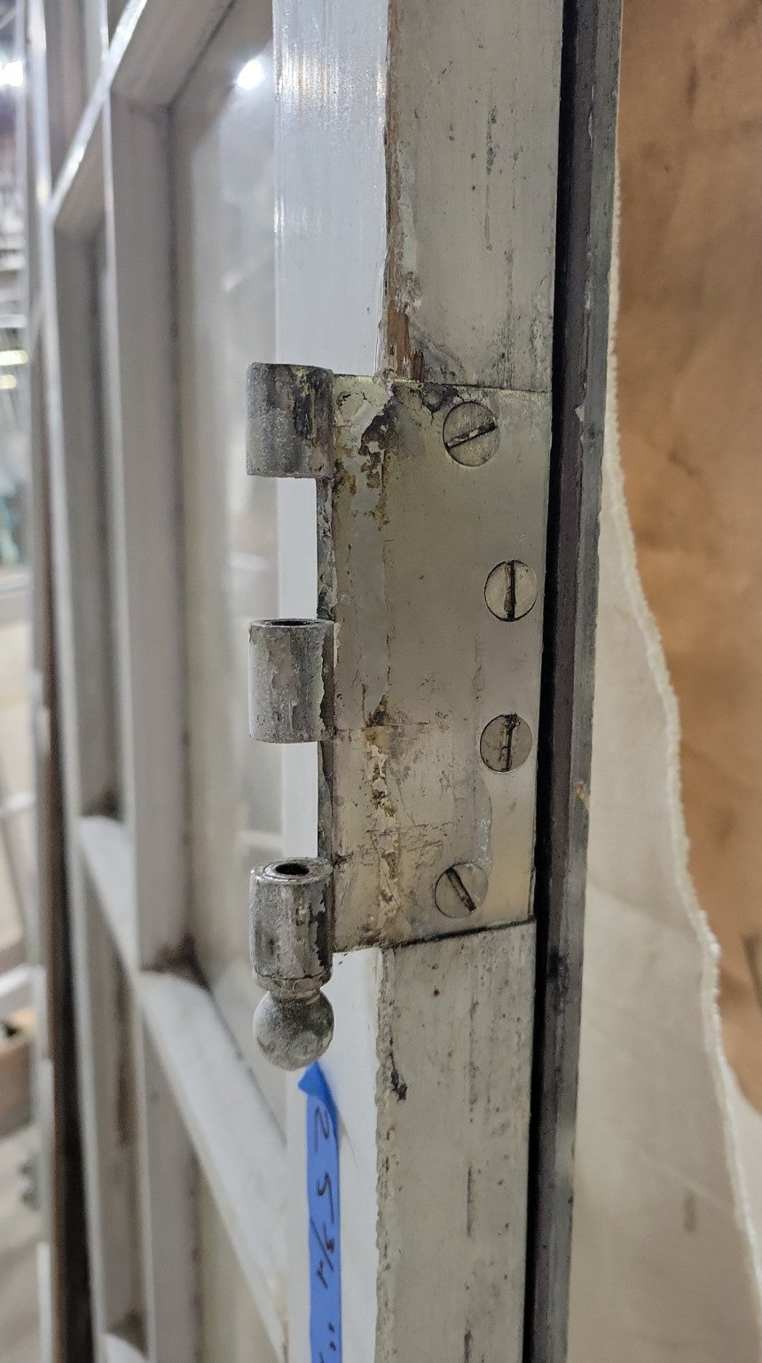 Vintage Wood French Doors with Matching Transom – 10-Lite Glass Panels