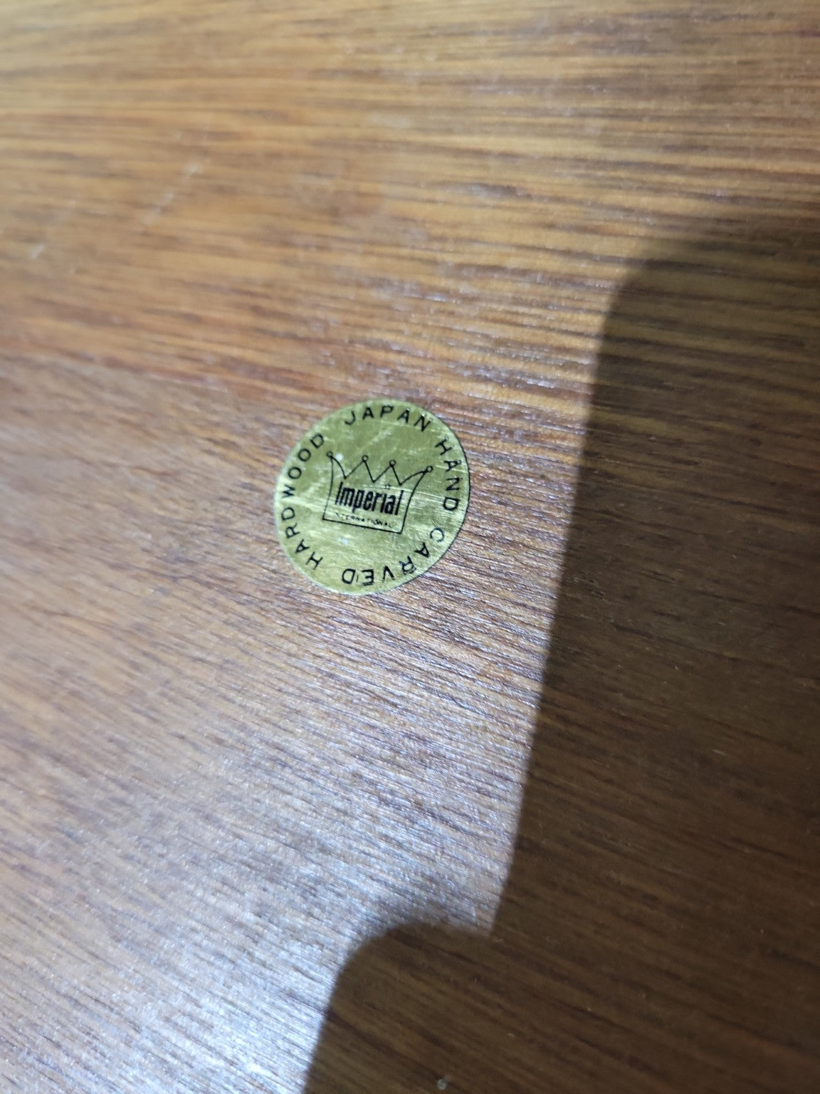 Mid-Century Imperial Hand-Carved Hardwood Carving Board with Chrome Handles – Made in Japan