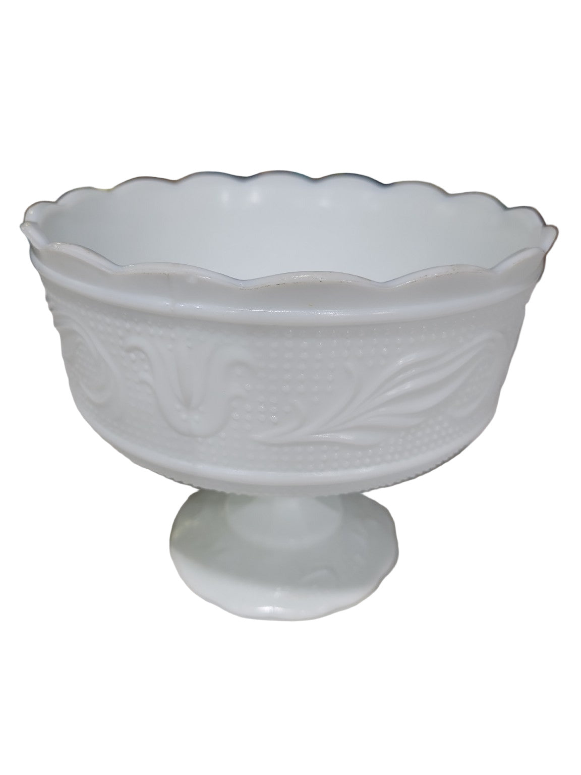 E.O. Brody Co. Milk Glass Pedestal Compote – Pattern M600, Cleveland, Ohio