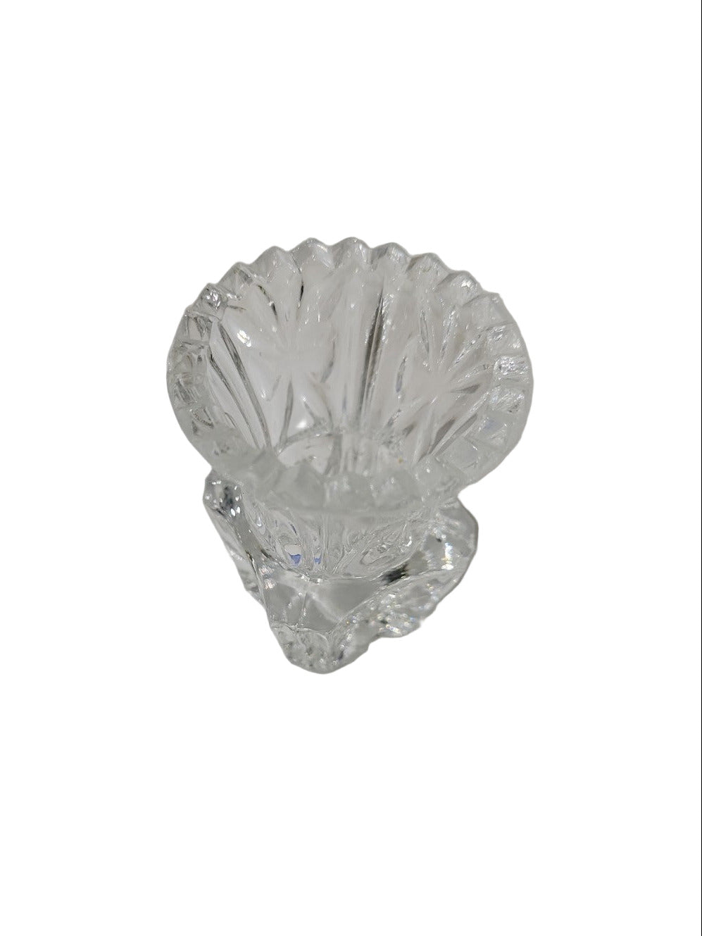 Single Miniature Pressed Glass Bud Vase – Diamond Point Pattern