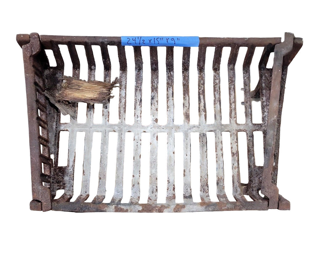 Antique Cast Iron Fireplace Log Grate (As-Is, Missing One Leg)