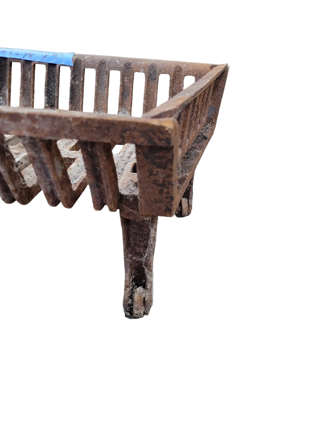 Antique Cast Iron Fireplace Log Grate with Roller Legs