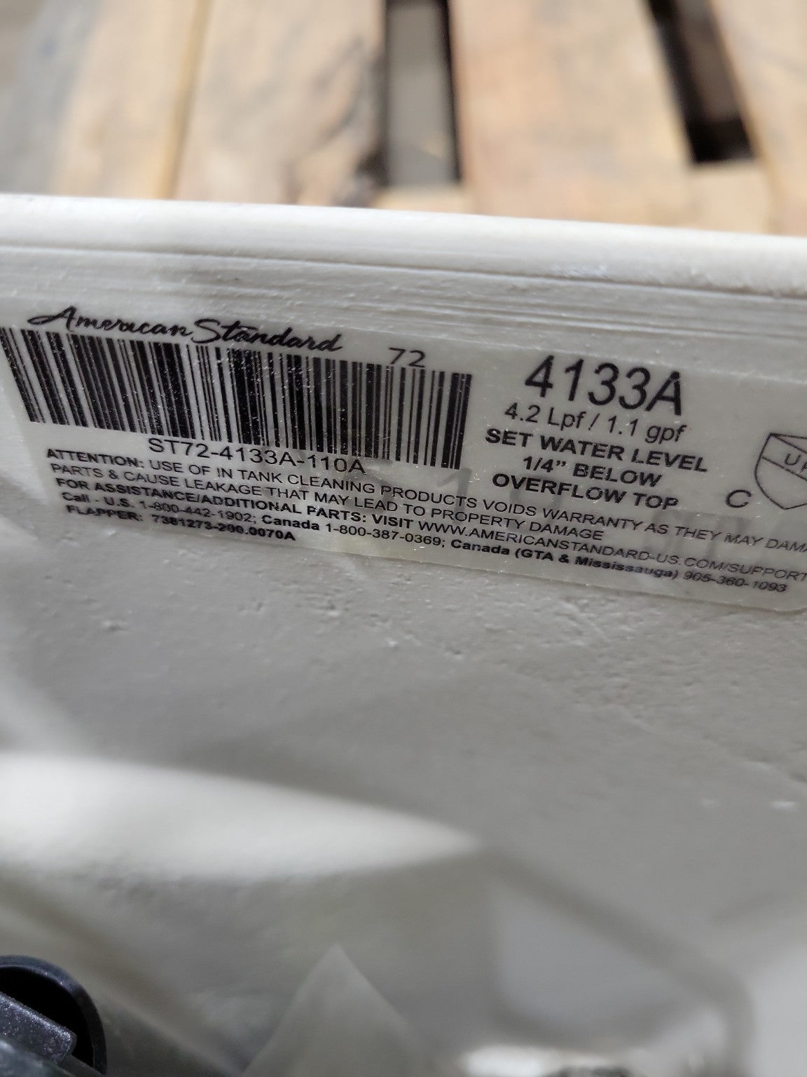 American Standard Cadet PRO Toilet Tank – Model 4133A (Made in Mexico)