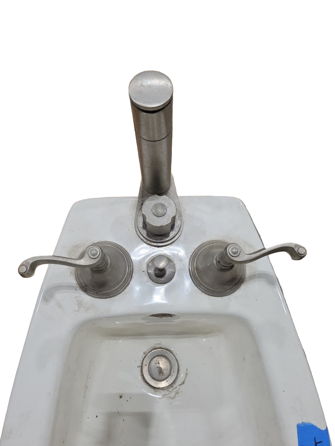 Mid-Century Vitreous China Bidet with Original Nickel Hardware – 15" W x 26" D x 16" T