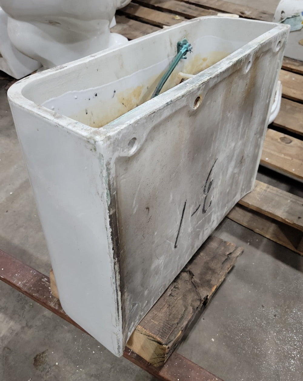 Standard “Tiffin” Vitreous China Toilet Tank & Lid – Dated May 27, 1925 – 22" x 7½" x 16½" (Lid: 24¼" x 8¾" x 2")