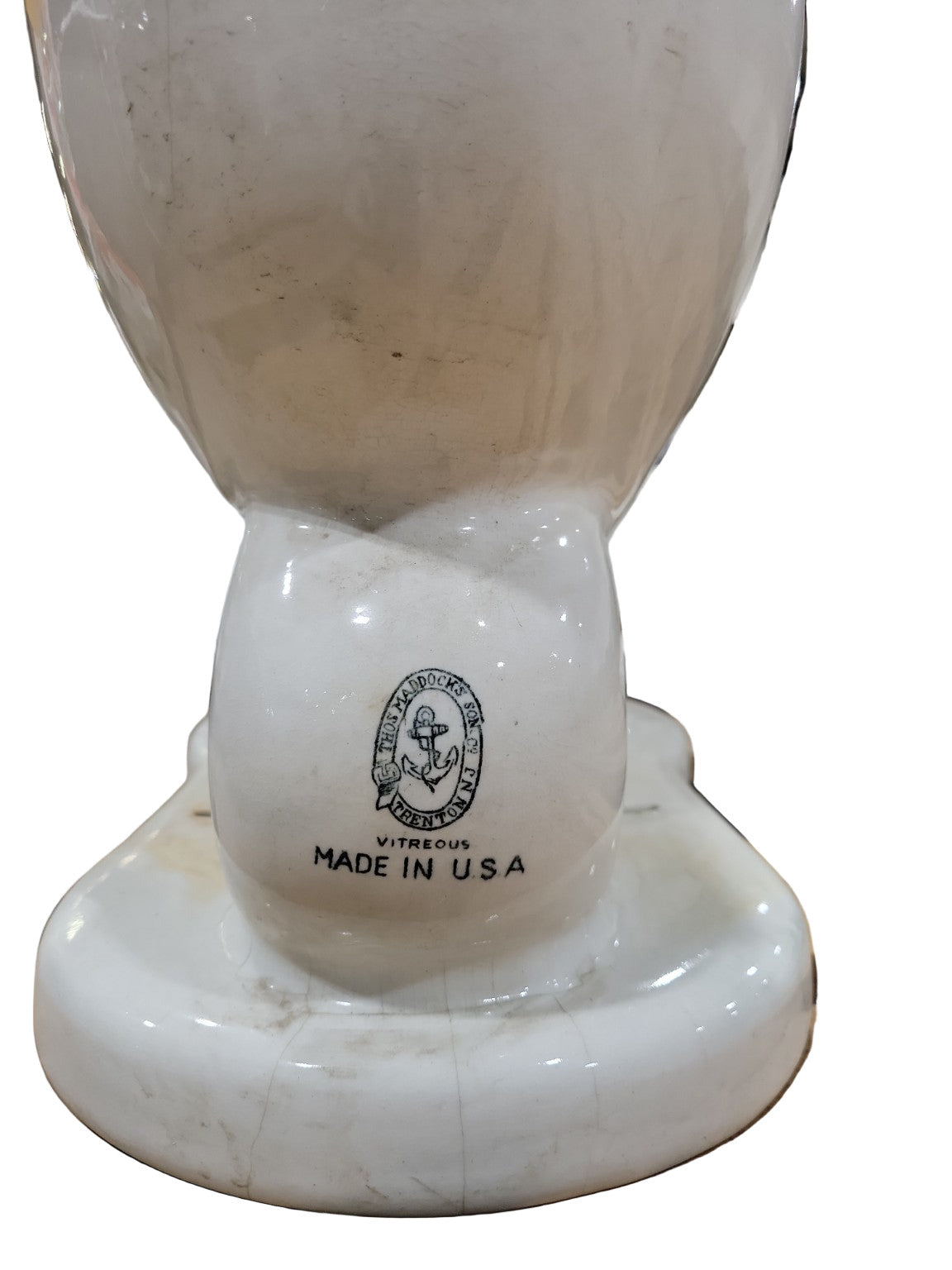 Antique Thomas Maddock’s Sons “Madera” Vitreous China Toilet Bowl – Made in U.S.A.