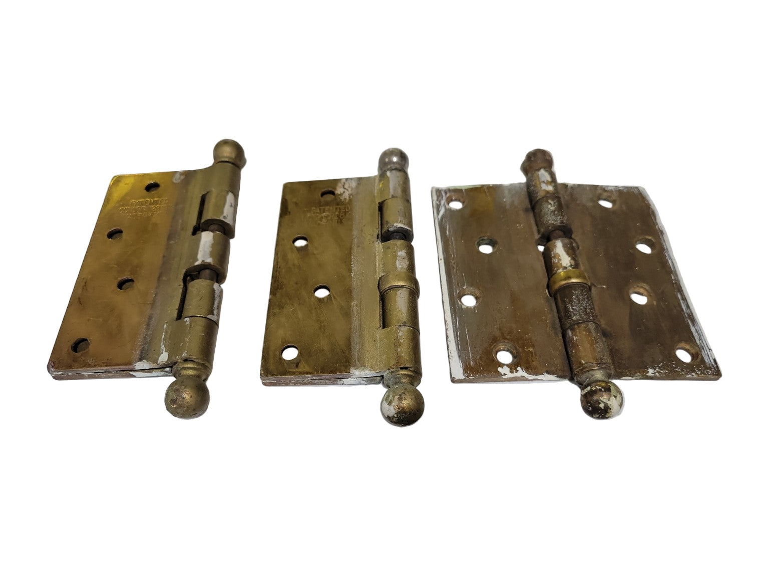 Vintage National Steel Door Hinges – Set of 3 (4½" x 4½")