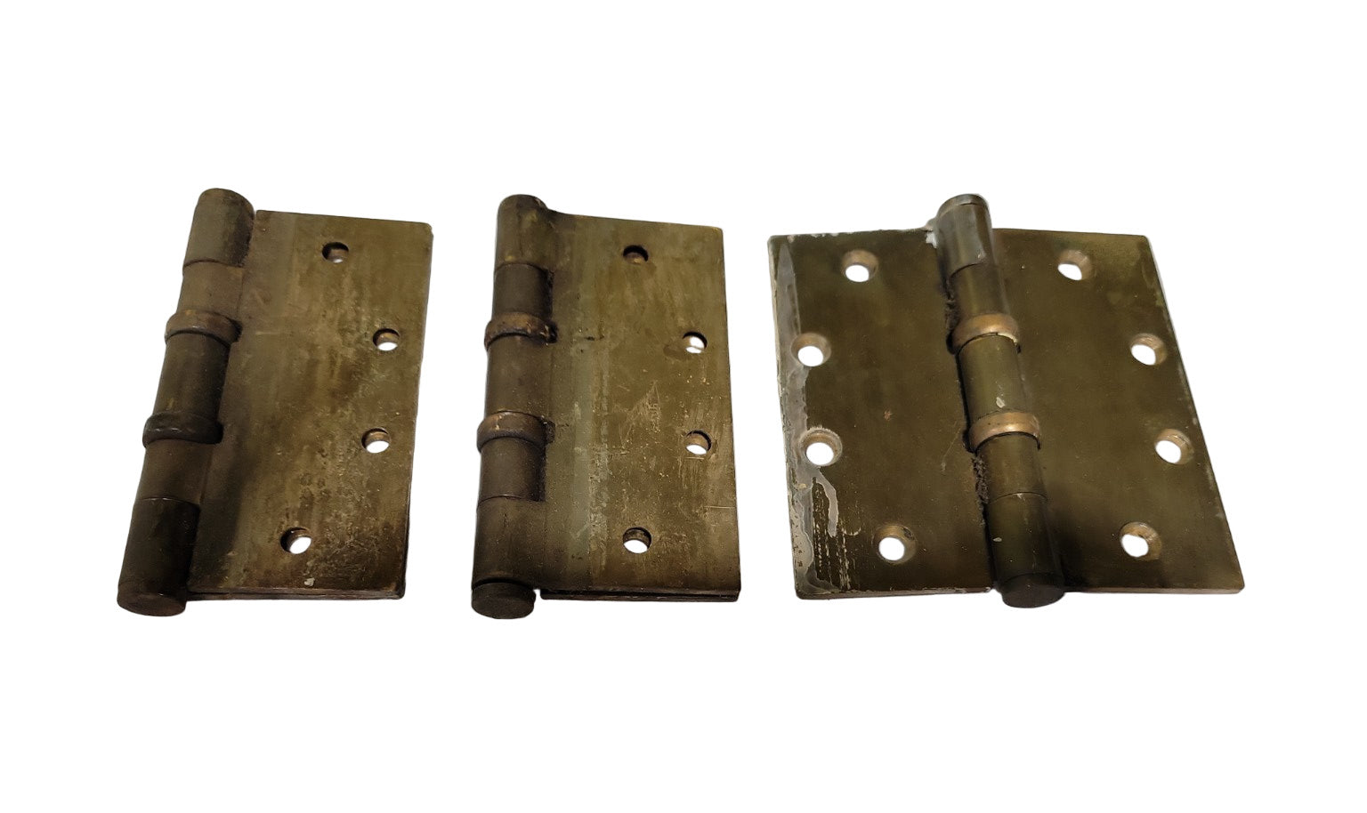 Vintage Brass Commercial Door Hinges – Set of 3 (4½" x 4½")