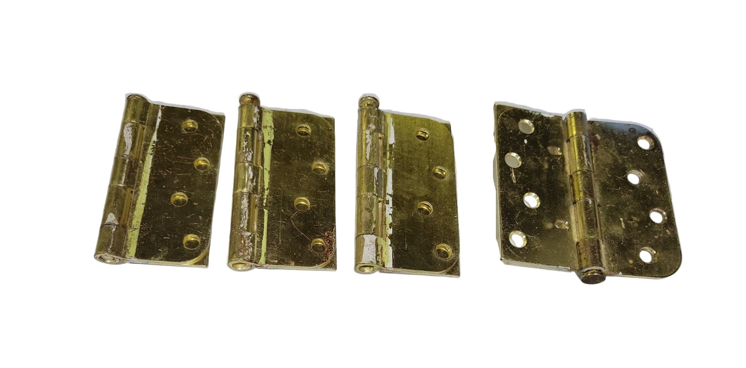 Vintage Brass Plated Door Hinges – Set of 4 (3½" x 3½")