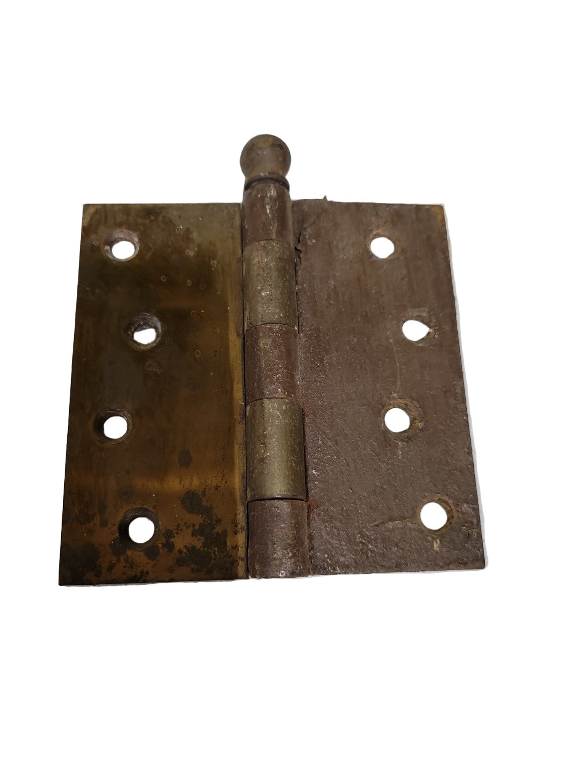 Antique Brass Ball-Tip Door Hinges – Set of 5 (4" x 4")