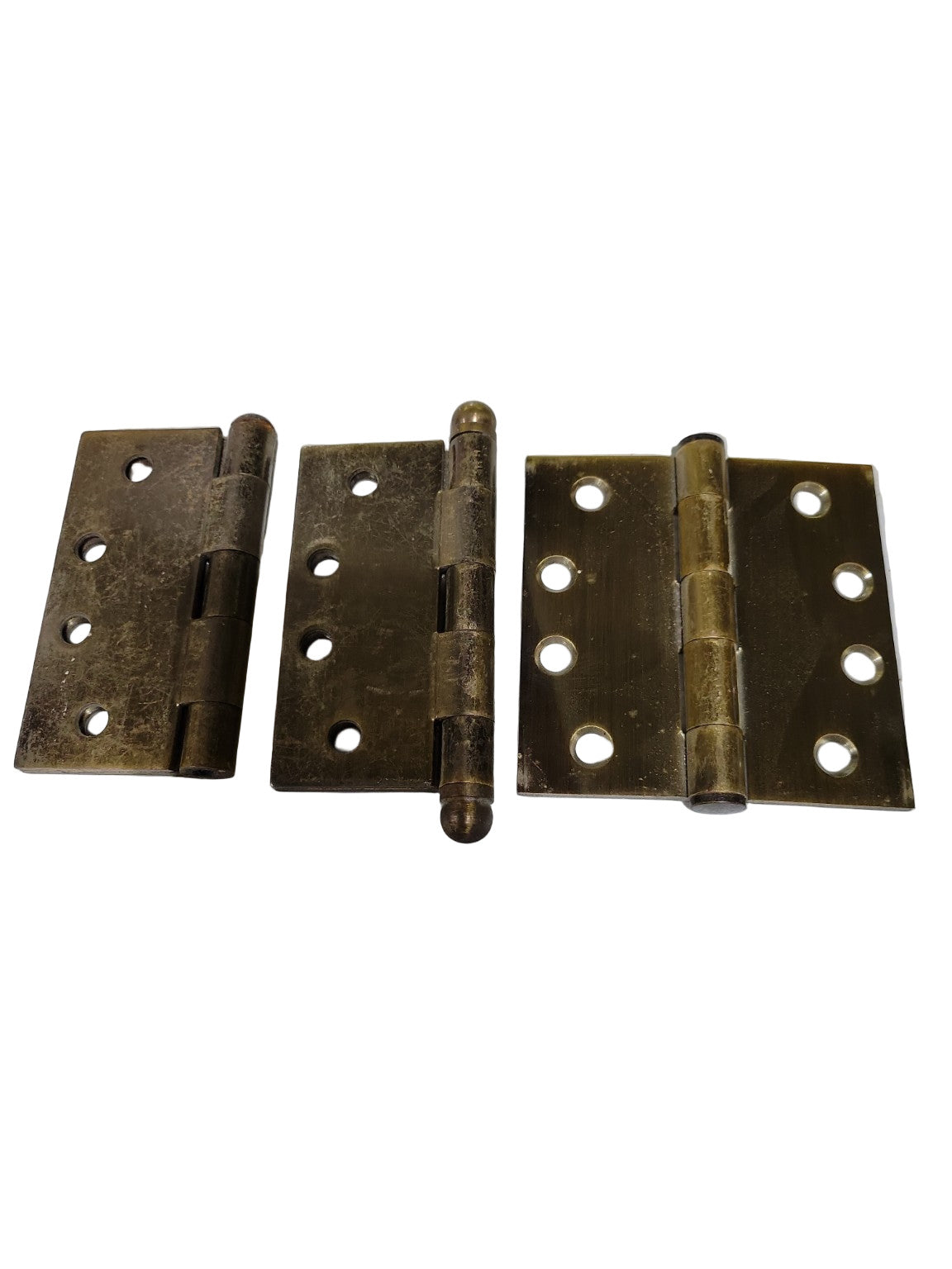 Vintage Brass Door Hinges – Set of 3 (4" x 4")