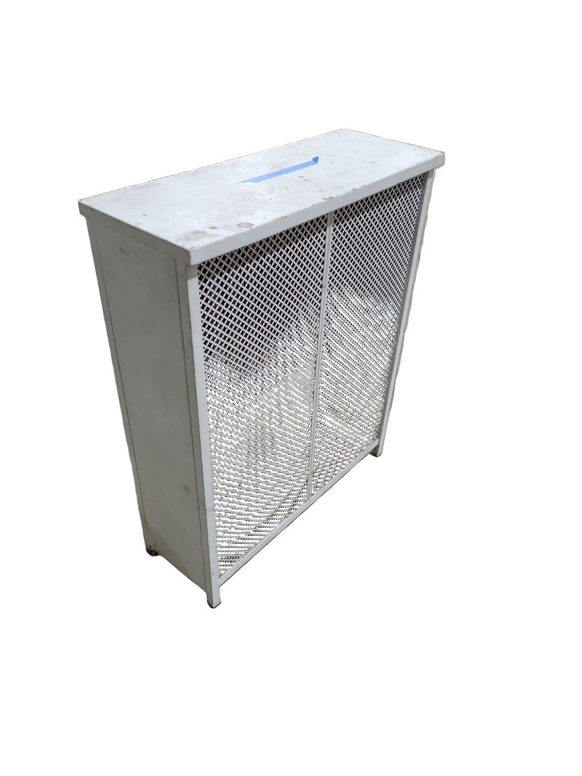 Vintage Perforated Metal Radiator Cover – White Painted Finish